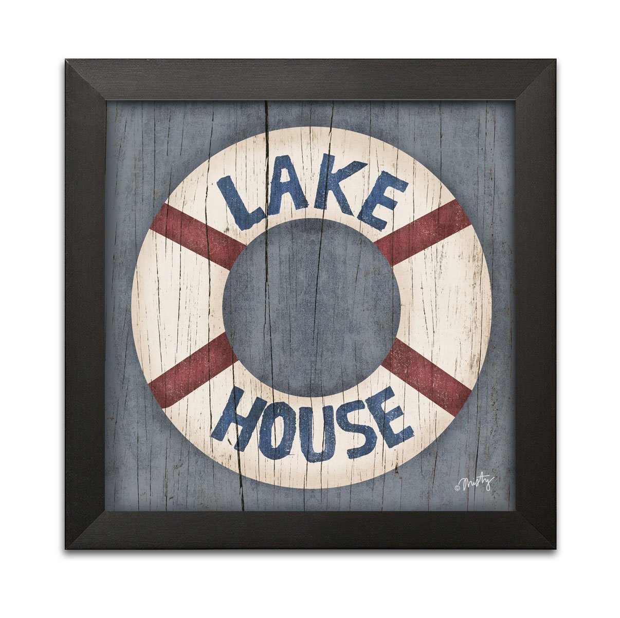 Gango Lodge Lake House Framed Print 12x12in - Home Decor for Cabin & Office