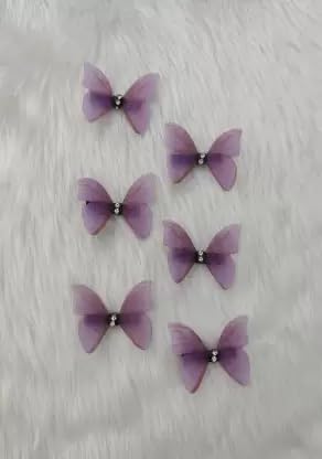 Rubella Women's Crystal Pearl Butterfly Hair Clips - 6 Pack Elegant Hairpins for Wedding, Party & Special Occasions