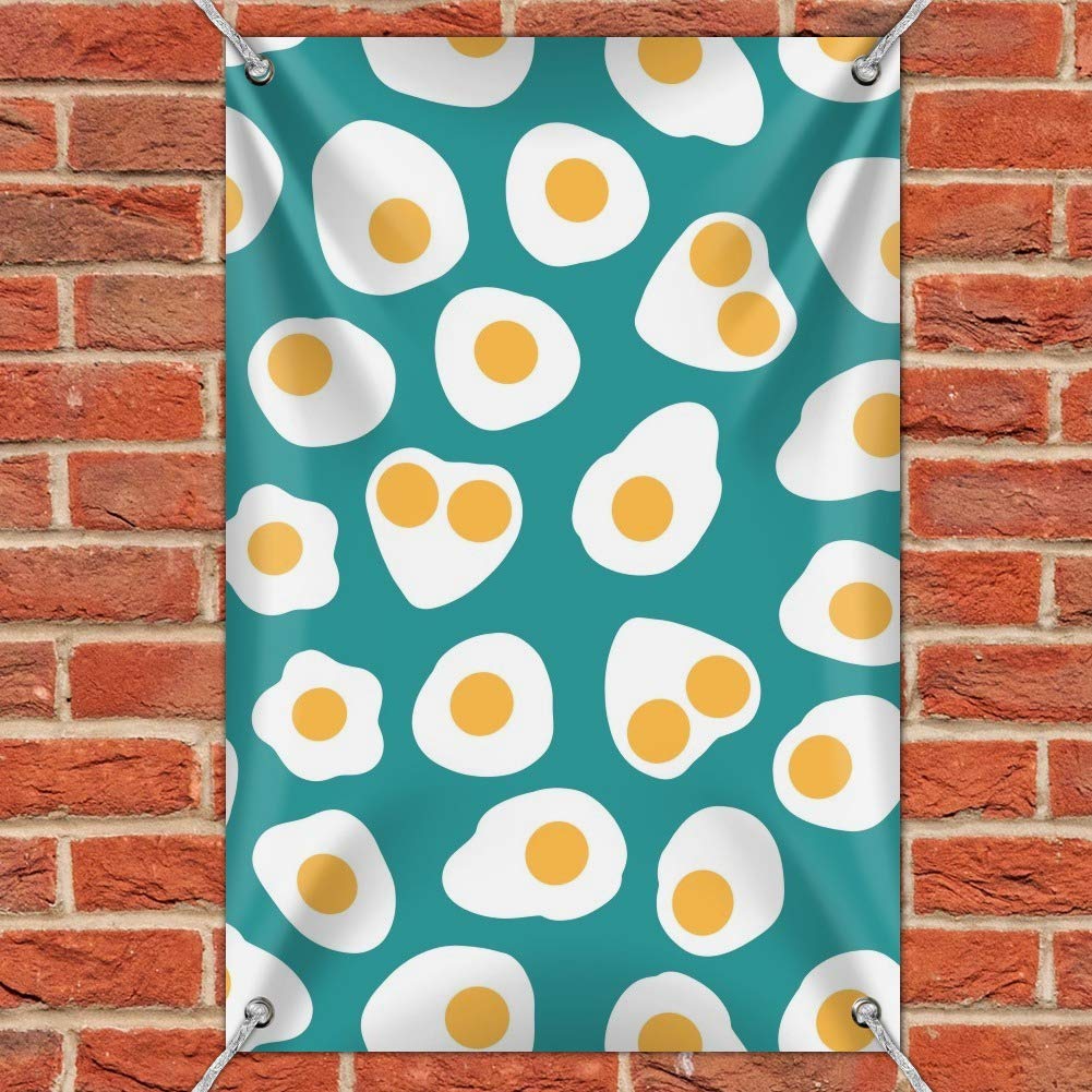 Sunny Side Eggs Pattern Sign for Home & Office Decor