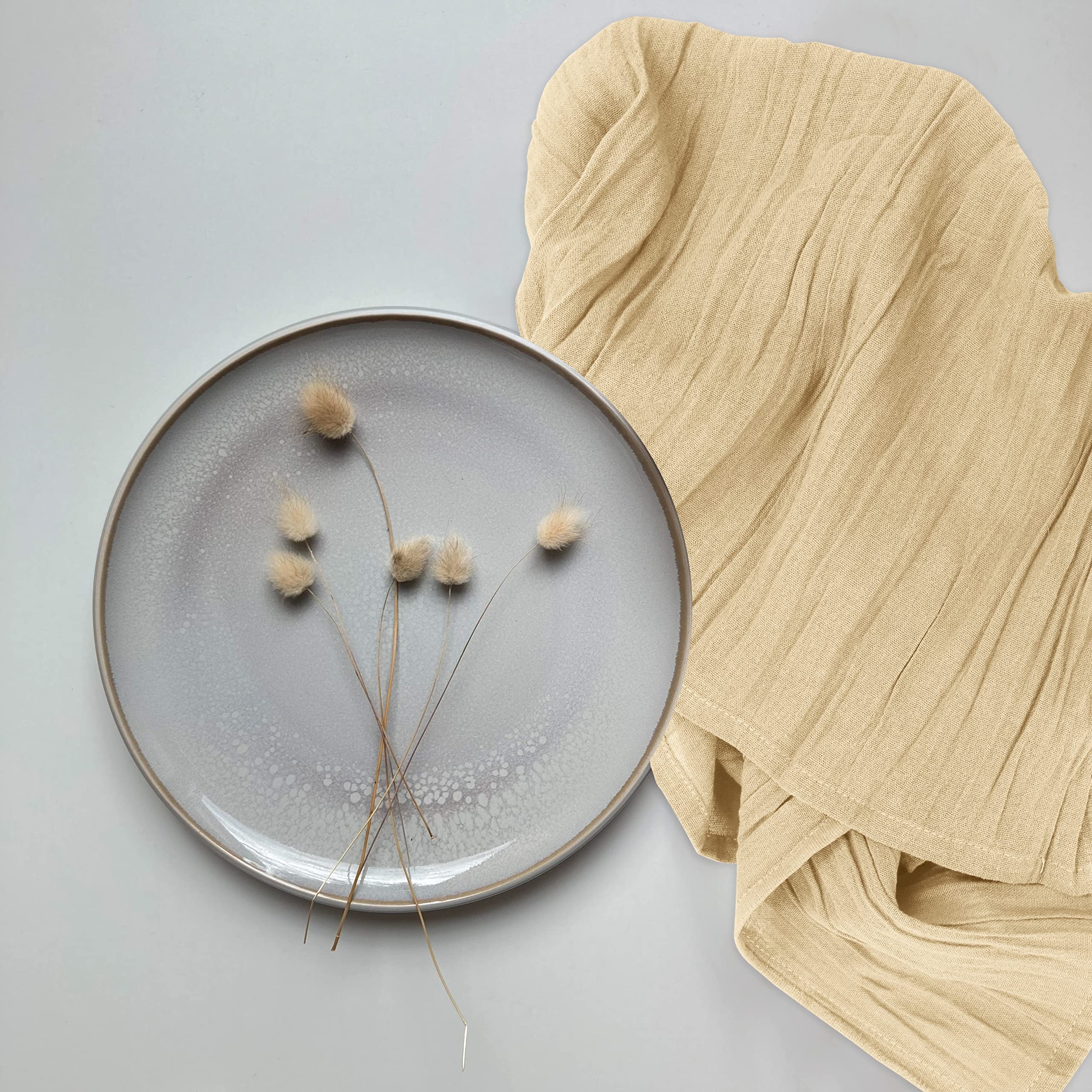 Ruvanti 24 Pack 28x28 Inch 100% Cotton Flour Sack Dish Towels - Super Absorbent & Quick Drying Kitchen Towels for Dishes, Cleaning & Drying - Machine Washable, Reusable Tea Towels (Camel) - Perfect for Kitchen, Restaurant & Household Use