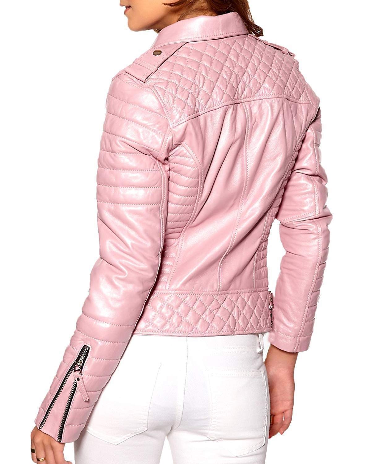 Genuine Lambskin Leather Jacket for Women - Real Moto Biker Bomber Style Jacket | Perfect for Motorcycle Riding, Casual Outfits & Fashion Streetwear