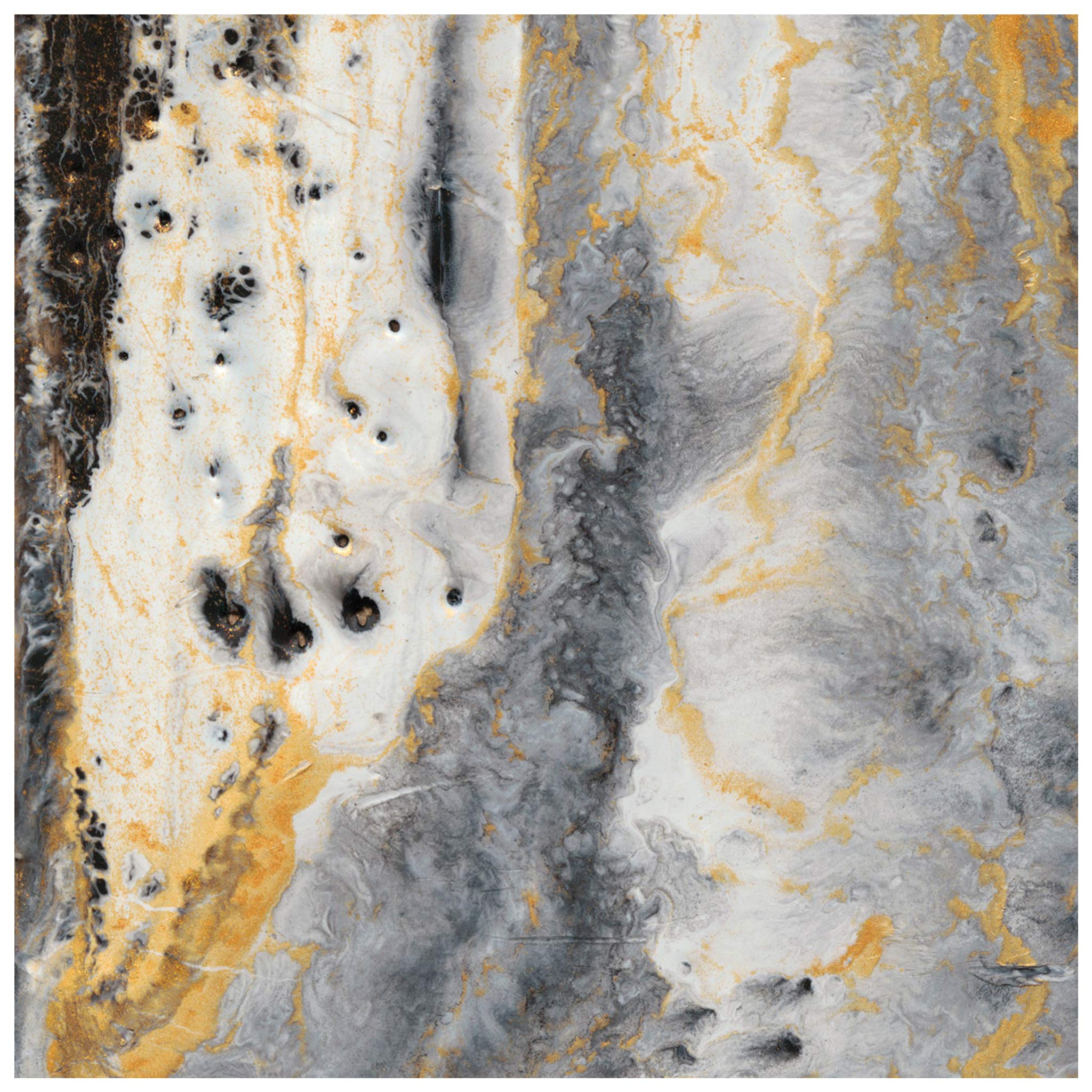 Empire Bands of Gold Frameless Floating Tempered Glass Wall Art - 38x38 Inches, Ready to Hang - Modern Home & Office Decor for Living Room, Bedroom, Dining Area