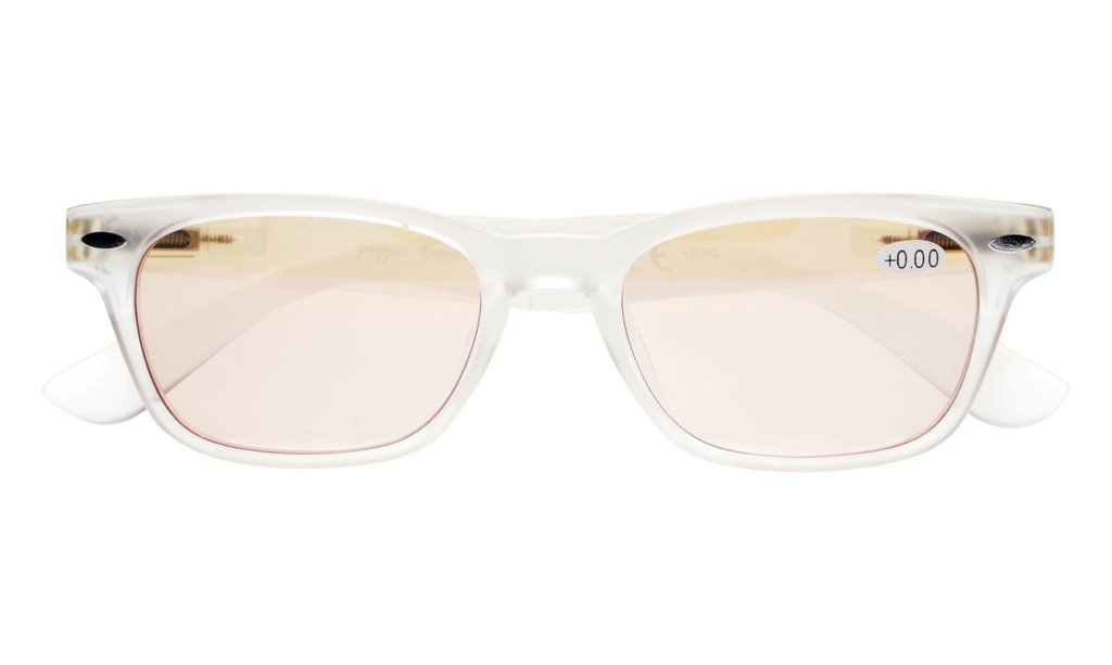 Eyekepper Blue Light Blocking Computer Glasses with Anti-Glare Tinted Lenses - Matte Clear Frame +1.50 Reading Power - Reduce Eye Strain for Office Work & Gaming