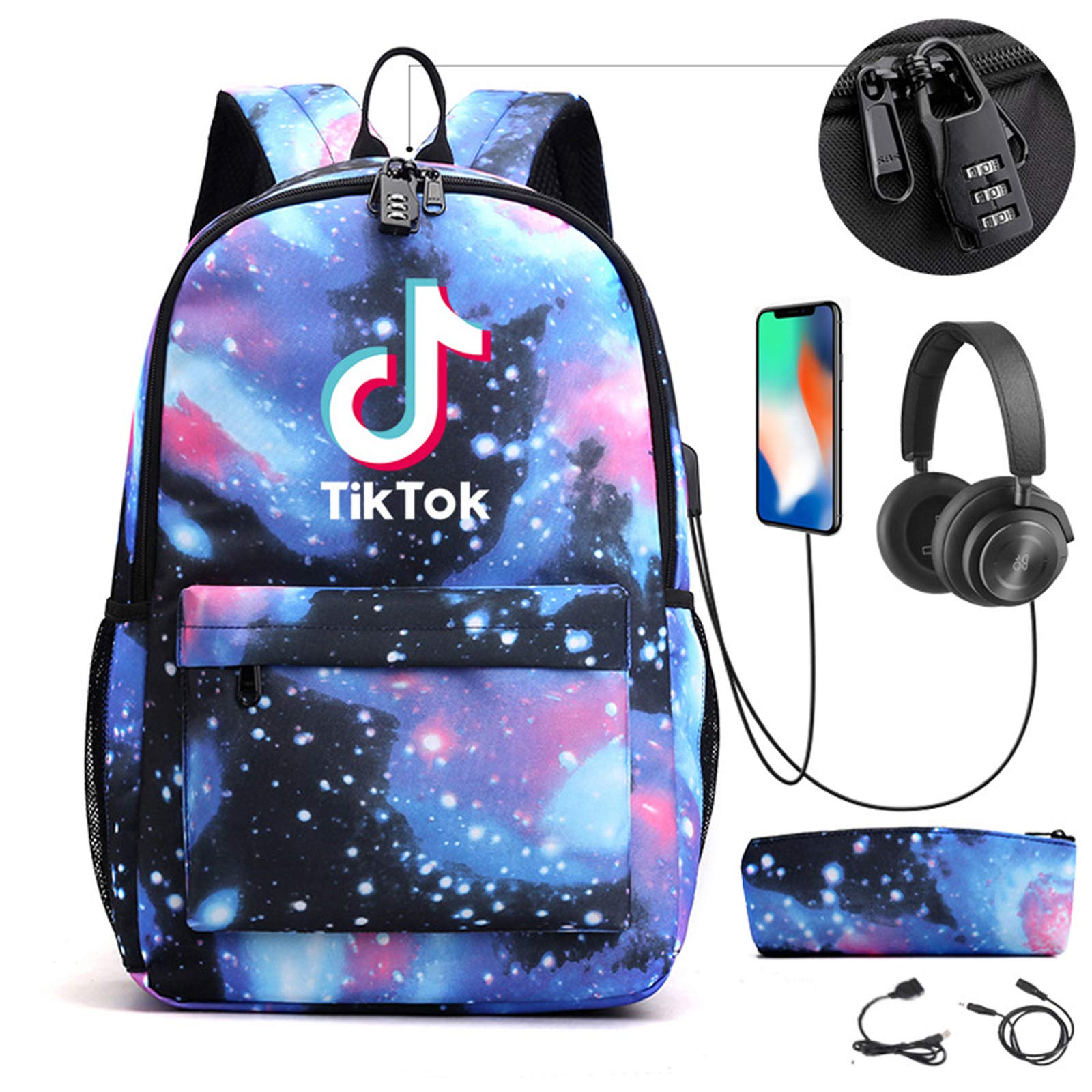 WXB Anti-Theft Slim Business Travel Backpack with USB Charging Port - Durable Laptop Backpack for Men & Women (Starry Sky) - Perfect for Commuting, Air Travel & Office Use