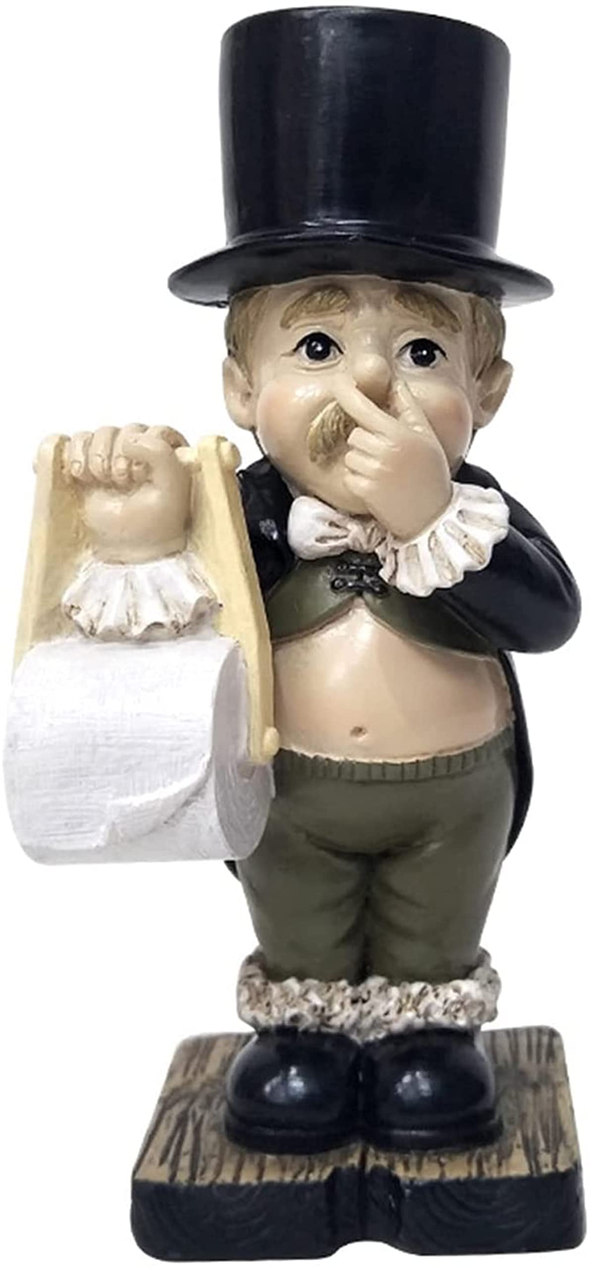 Elegant NENYAO Butler Statue Toilet Paper Holder - Resin Bathroom Decor with Roll Paper Stand | Adorable & Creative Home Accessory for Powder Room, Guest Bath, or Kids' Bathroom Decor