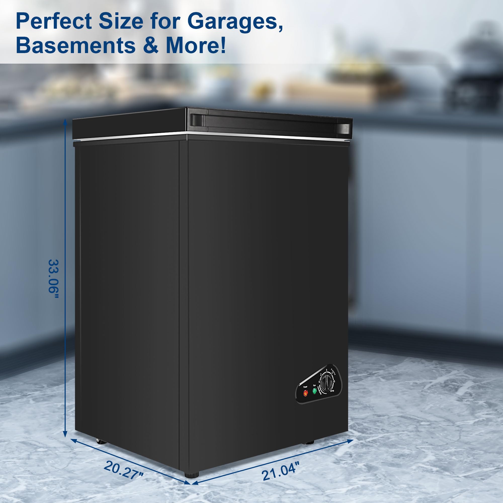 6.7 Cu.Ft Energy Efficient Chest Freezer - Compact Deep Freezer with 2 Removable Baskets & 7 Adjustable Temperature Settings - Ultra Quiet Operation for Home, Kitchen, Garage, Office, or Apartment - Perfect for Food Storage, Meal Prep, and Bulk Shopping