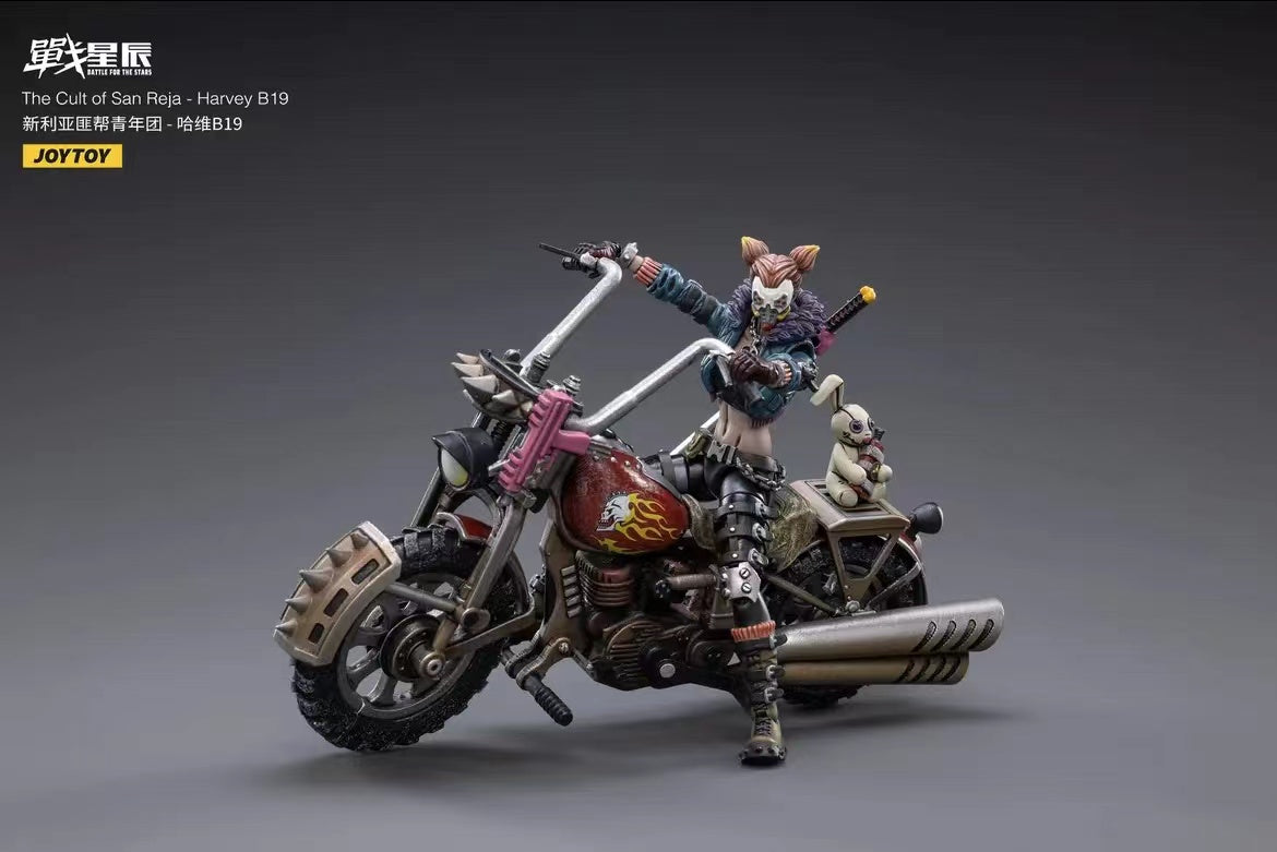 JOYTOY 1/18 Scale Motorcycle Model - The Cult of San Reja Harvey B19 Action Figure for Collectors | Perfect for Display, Gifts, and Role-Playing Scenes