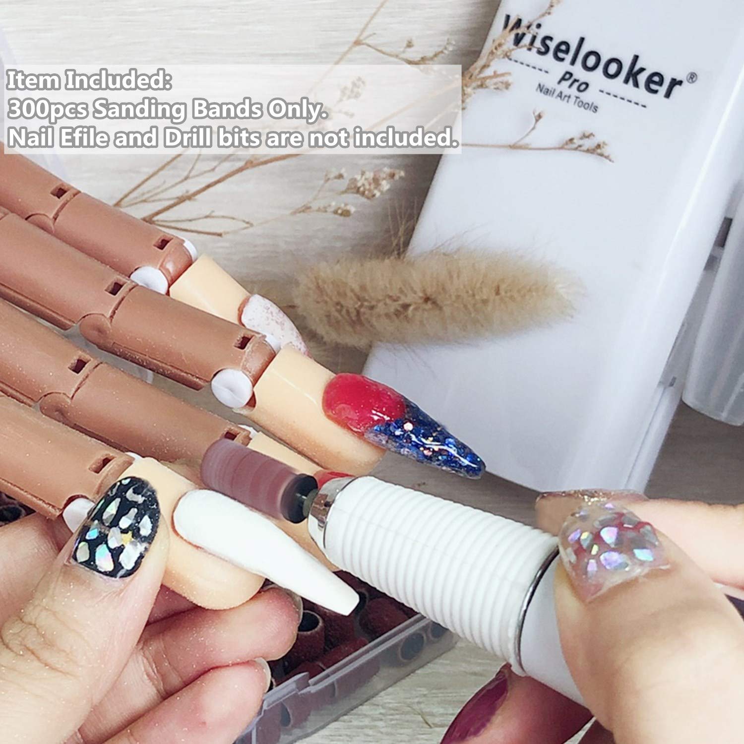 Professional Sanding Bands for Nail Drill Efile - High Grit Nail File Bands for Acrylic, Gel & Natural Nails - Perfect for Manicure, Pedicure & Nail Art Salon Use