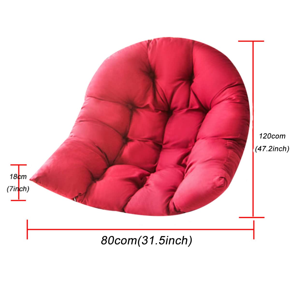SRHWBF Waterproof Hanging Chair Cushion - Thick Replacement Cushion for Egg Chairs, Hammock Chairs & Outdoor Swing Chairs (No Hammock Included) - Perfect for Patio, Garden, Porch & Backyard Relaxation