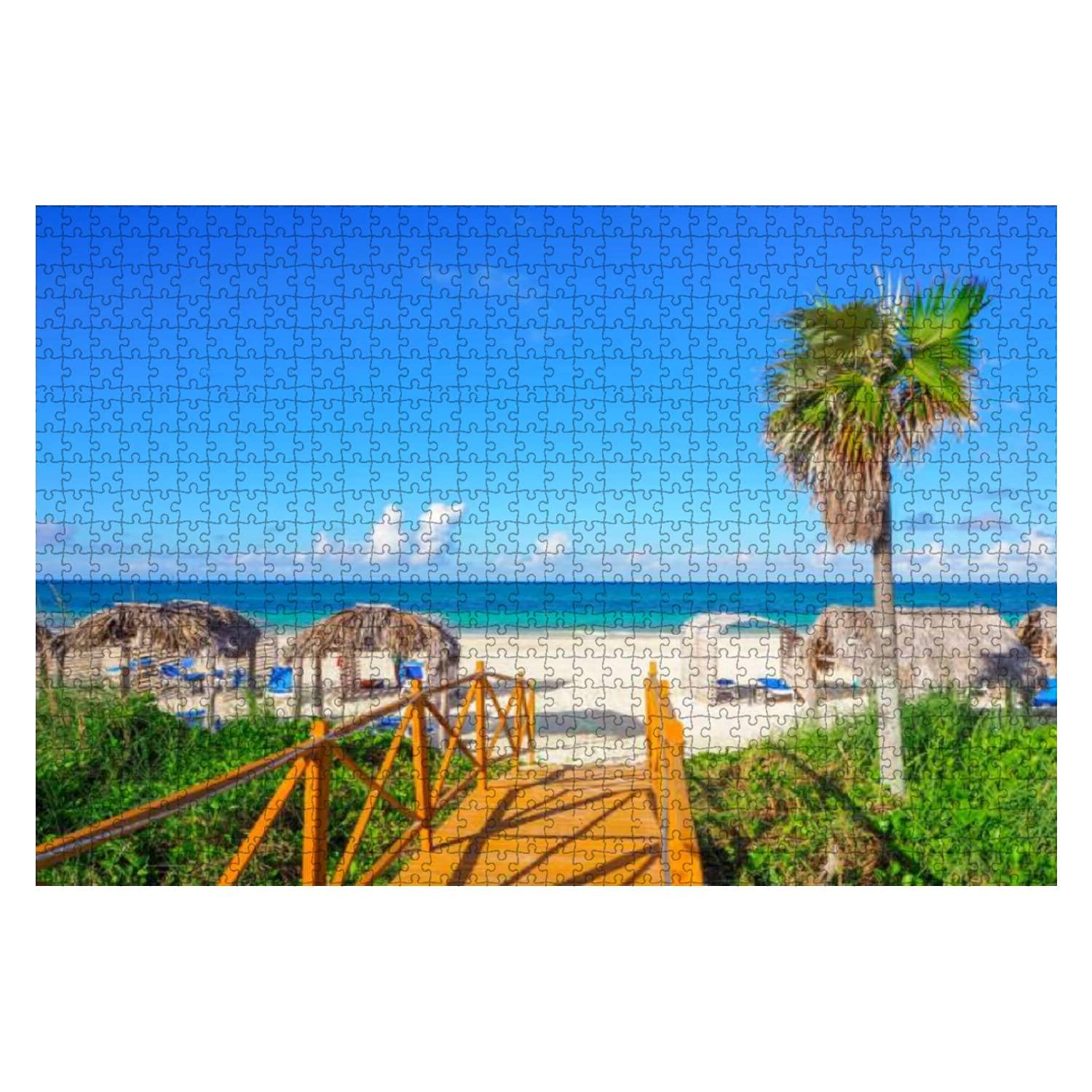 1000-Piece Wooden Jigsaw Puzzle - Bridge to Cayo Coco Beach Cuba Scenic Landscape | Educational Puzzle Game for Adults & Kids | Stress Relief & Family Bonding Activity | Perfect for Home Decor, Birthday Gifts & Relaxation Time