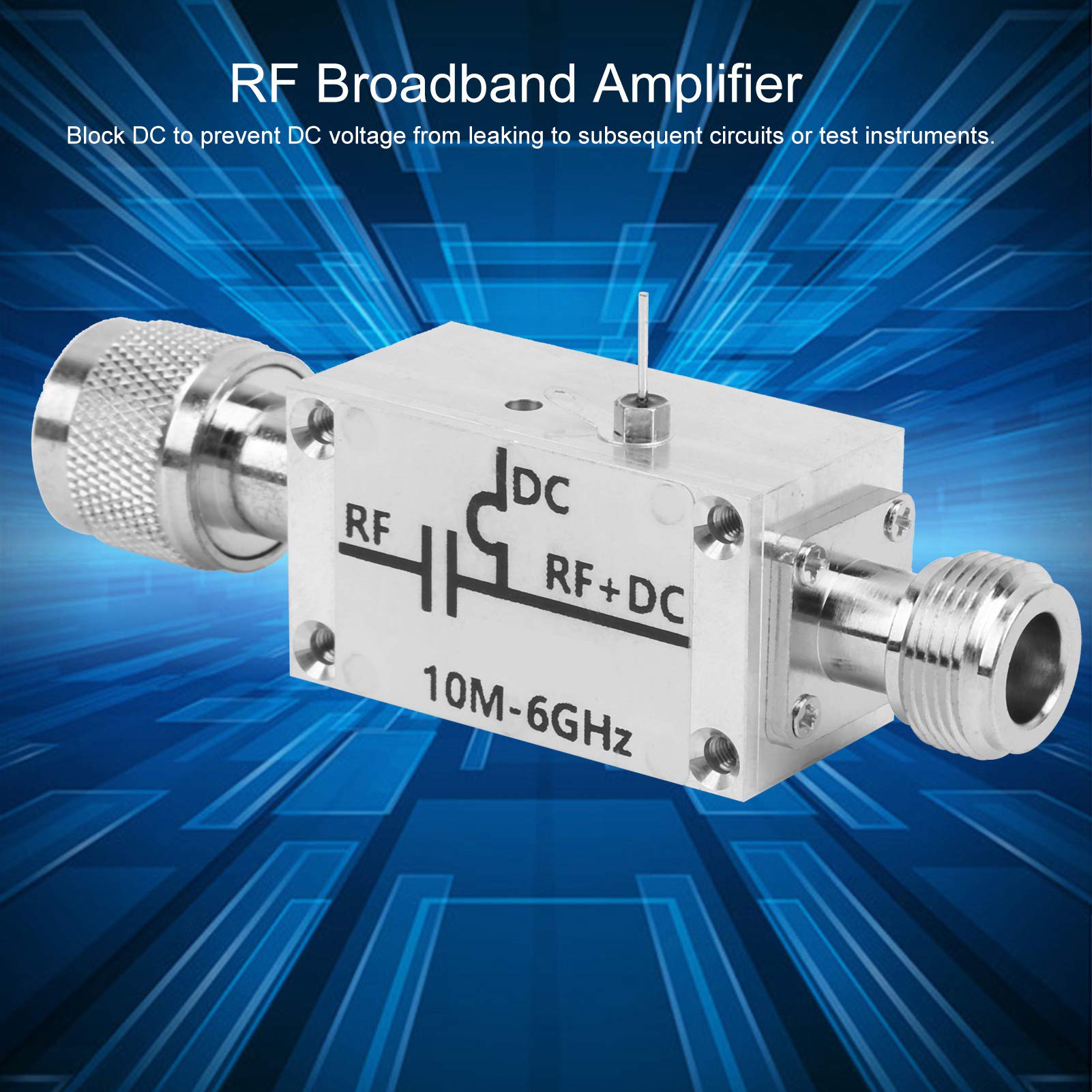10MHz-6GHz RF Broadband Amplifier with Aluminium Alloy Bias Tee - High Power Ham Radio Booster for Enhanced Signal Strength | Perfect for Amateur Radio, CB Radio & RF Feeder DC Blocking Applications