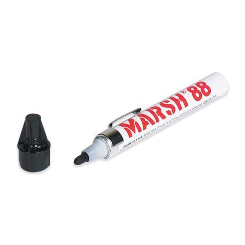 Marsh 88 Valve Markers (12 Pack) - Black Industrial Grade Markers for Plumbing, HVAC & Mechanical Work - Perfect for Pipe Labeling & Equipment Identification