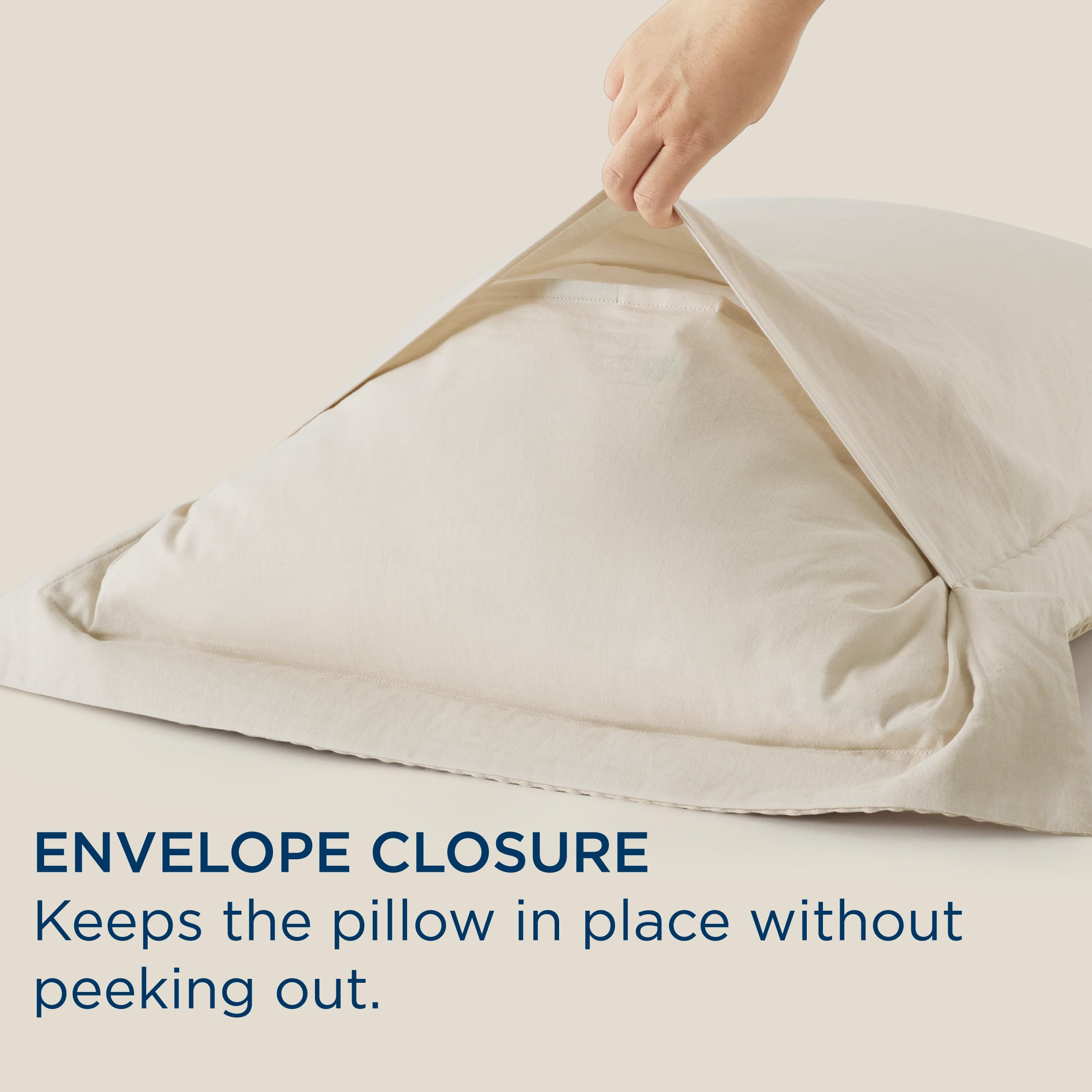 Bedsure 100% Cotton Waffle Weave Euro Sham Pillowcases 26x26 Inches 2 Pack - Envelope Closure for Bed, Sofa & Couch - Home Decor & Gift Idea - Breathable & Soft for All Seasons