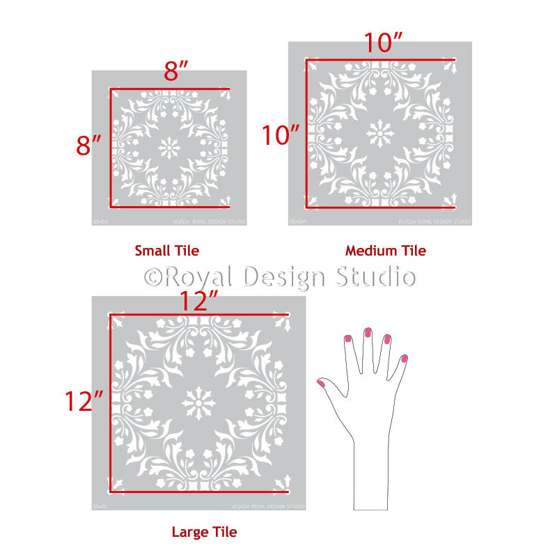 Sintra Tile Stencil - Reusable DIY Mosaic Tile Stencils for Home Decor, Bathroom & Kitchen Backsplash - Perfect for Crafts, Wall Art, and Floor Designs