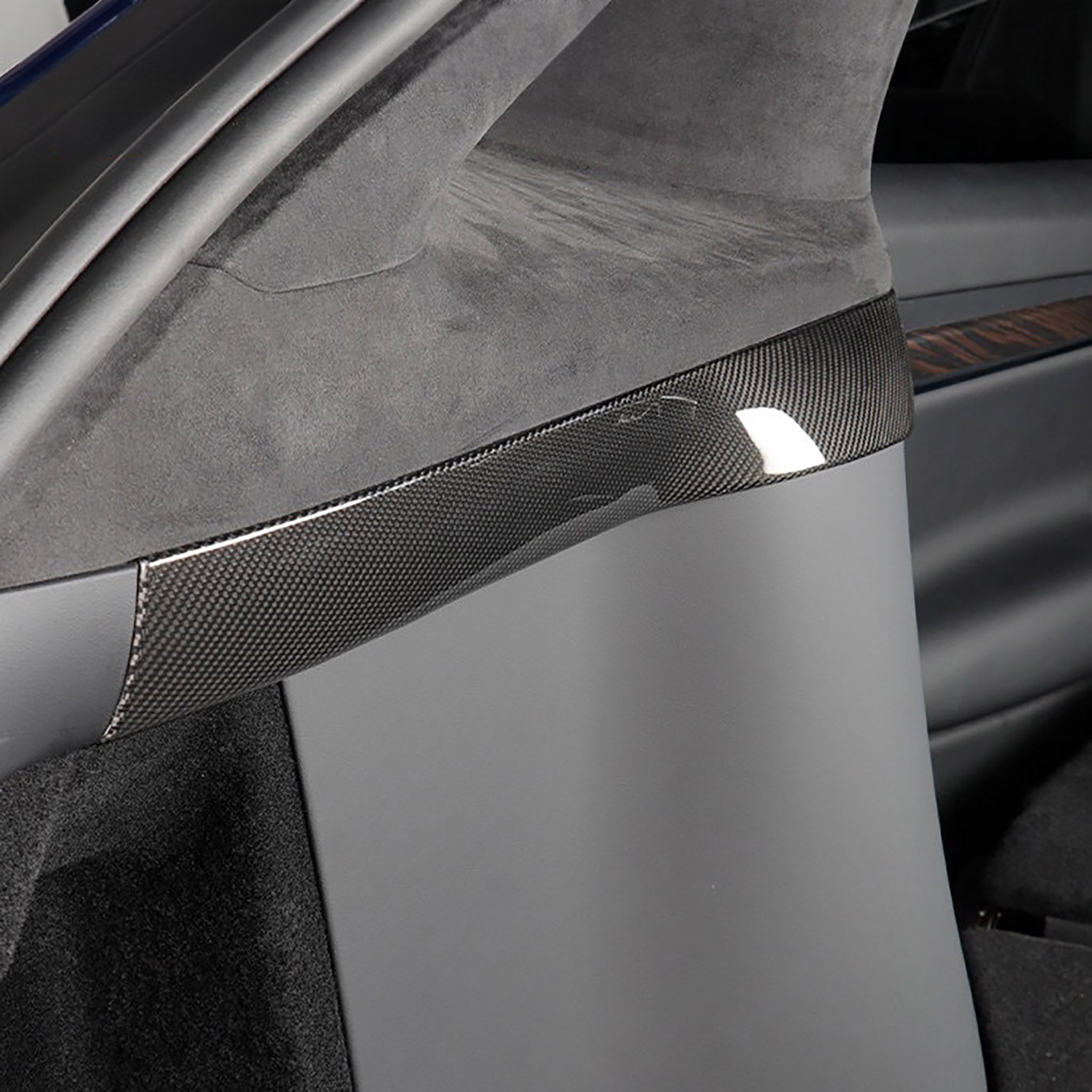 Premium Real Carbon Fiber Rear Trunk Side Trim Cover for Tesla Model X - Durable & Stylish Exterior Upgrade for Enhanced Protection & Luxury Look