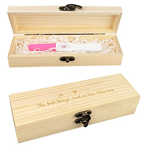 Pregnancy Test Keepsake Box - Wooden Baby Announcement Gift for Grandparents, Dad, Aunt & Uncle | Gender Reveal & Surprise Pregnancy Announcements | Perfect for First-Time Parents & Special Family Moments