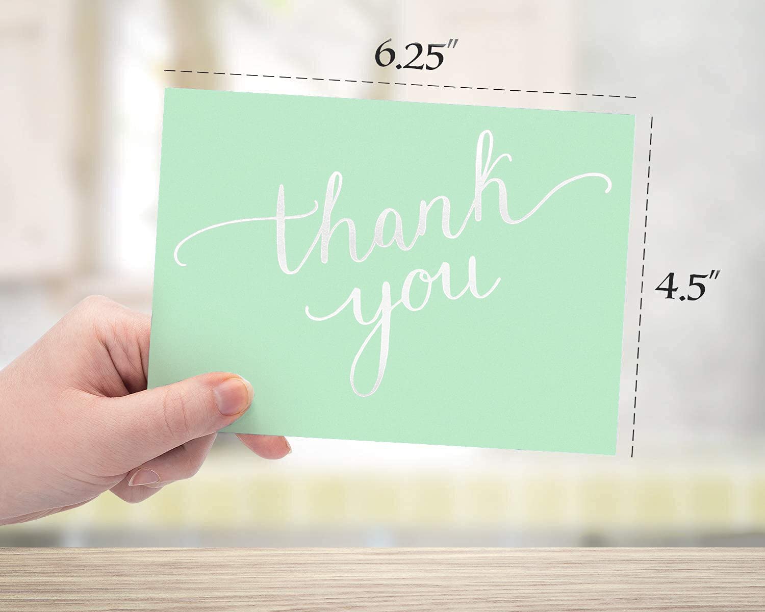 100 Blank Thank You Cards with Envelopes Bulk - Elegant Blank Note Cards for Small Business, Wedding, Gift Cards, Christmas, Graduation, Bridal & Baby Shower - Perfect for Handwritten Notes, Appreciation Gifts & Special Occasions