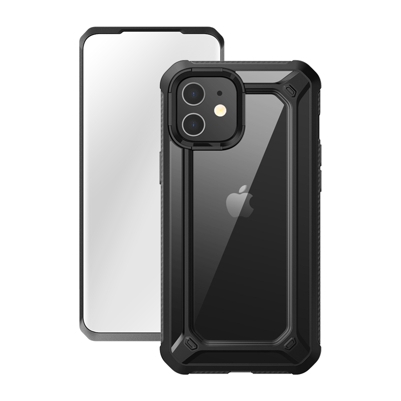 iPhone 12 Mini 5.4 Inch Unicorn Beetle Pro EXO Case with Built-in Screen Protector - Shockproof Clear Black Cover for Everyday Protection | Perfect for Work, Travel & Outdoor Activities