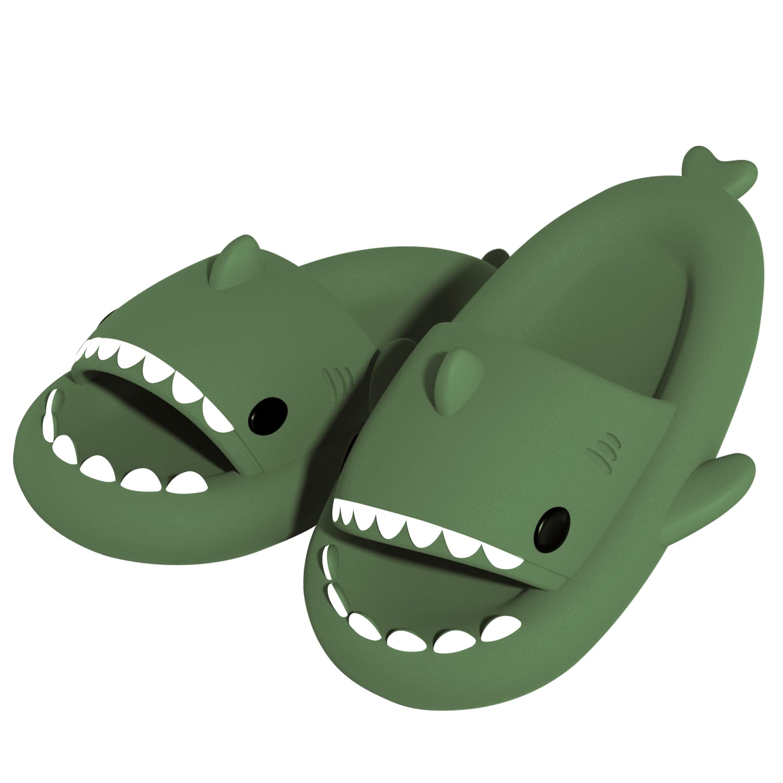Metog Cloud Shark Slides - Non-Slip Open Toe Slippers for Women & Men - Lightweight Comfortable Sandals for Beach, Pool, Shower & Home Use