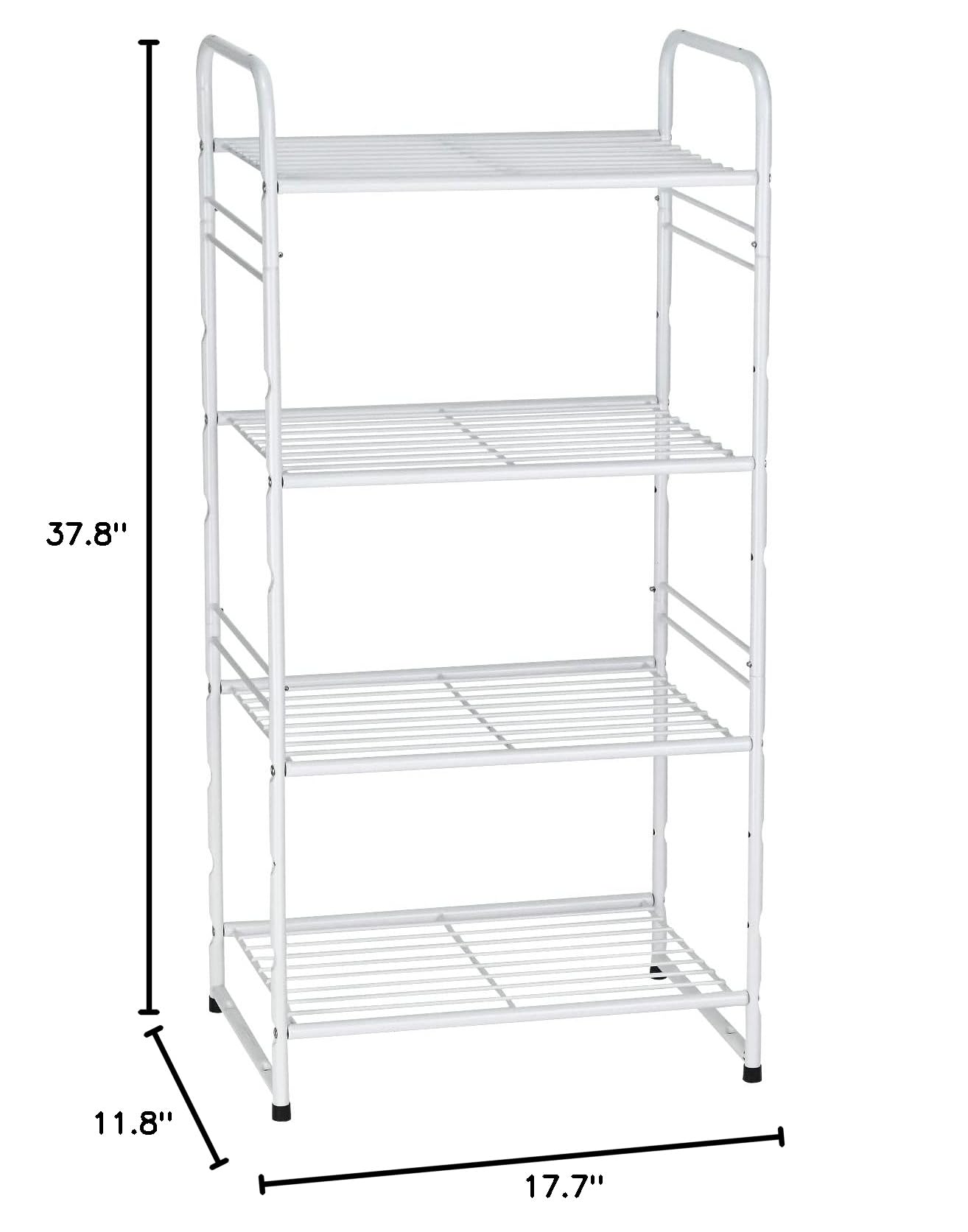 4-Tier Heavy Duty Metal Storage Shelves - 17.7