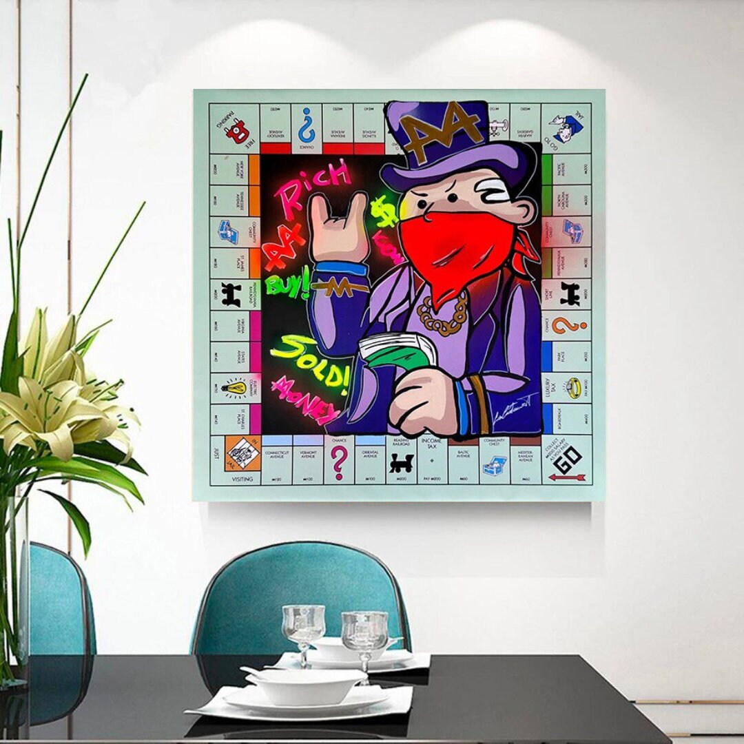 Mr Monopoly Canvas Art - Premium Board Game Collectible Wall Decor for Game Rooms & Offices | Perfect Gift for Monopoly Fans & Gamers