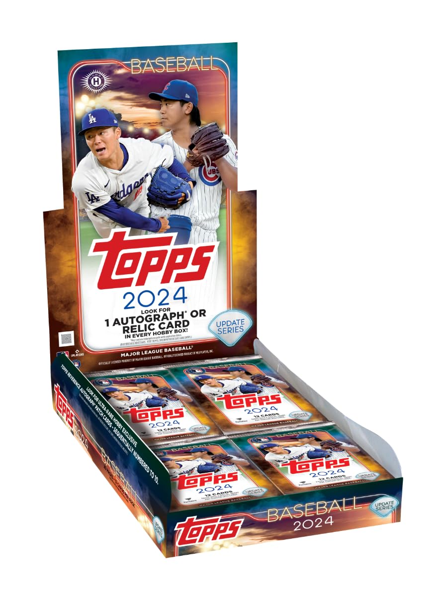 2024 Topps Baseball Update Series Hobby Box - 24 Packs, 288 Trading Cards | MLB Collectibles for Fans & Investors | Perfect for Trading, Collecting, and Fantasy Baseball