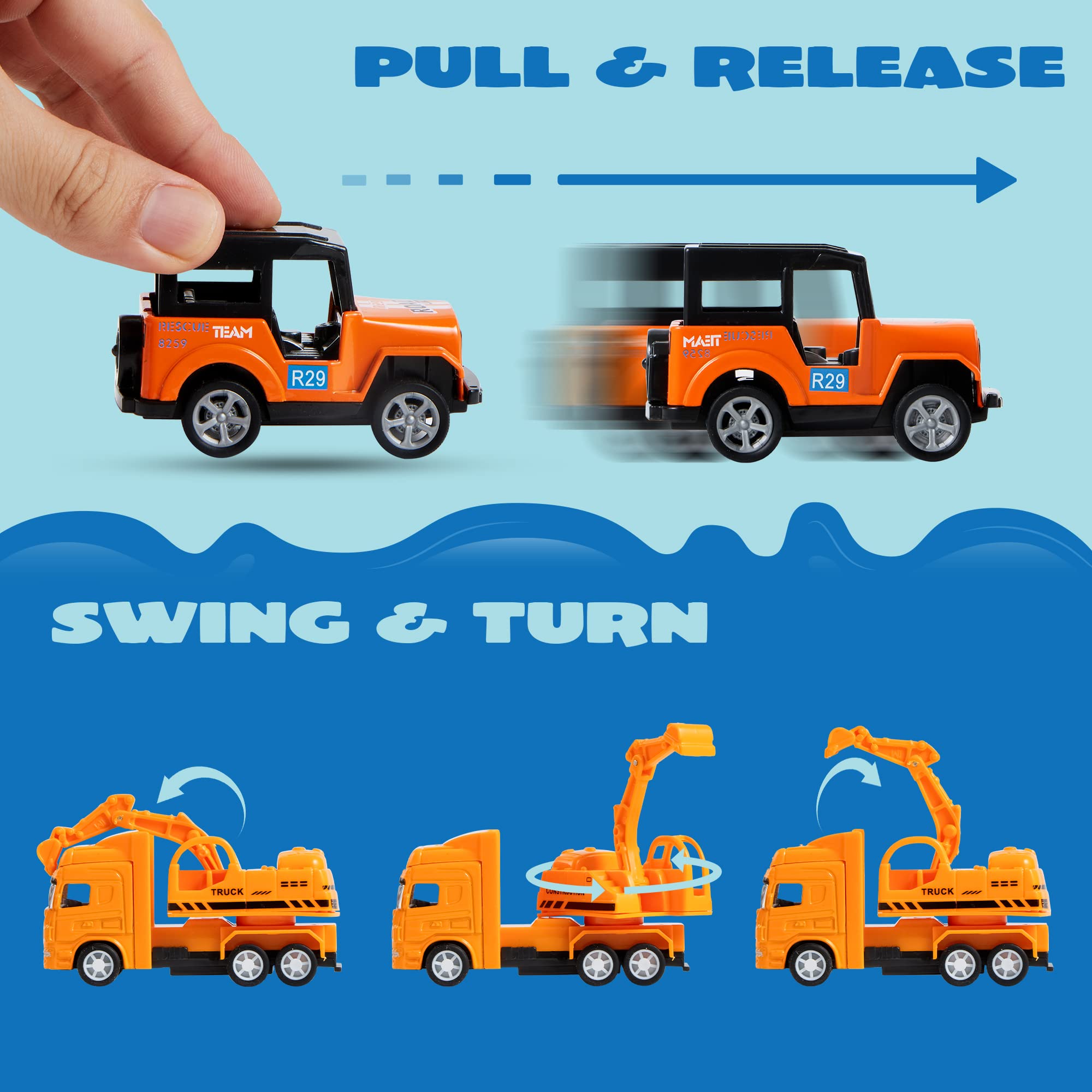 JOYIN 20PCS Die Cast Pull Back Cars - Metal Toy Vehicle Set for Toddlers & Kids | Bulk Race Cars for Birthday Party Favors, Easter Stocking Stuffers & Cake Decorations | Fun Gift for Boys & Girls | Great for Playtime, Collecting & Pretend Racing Games