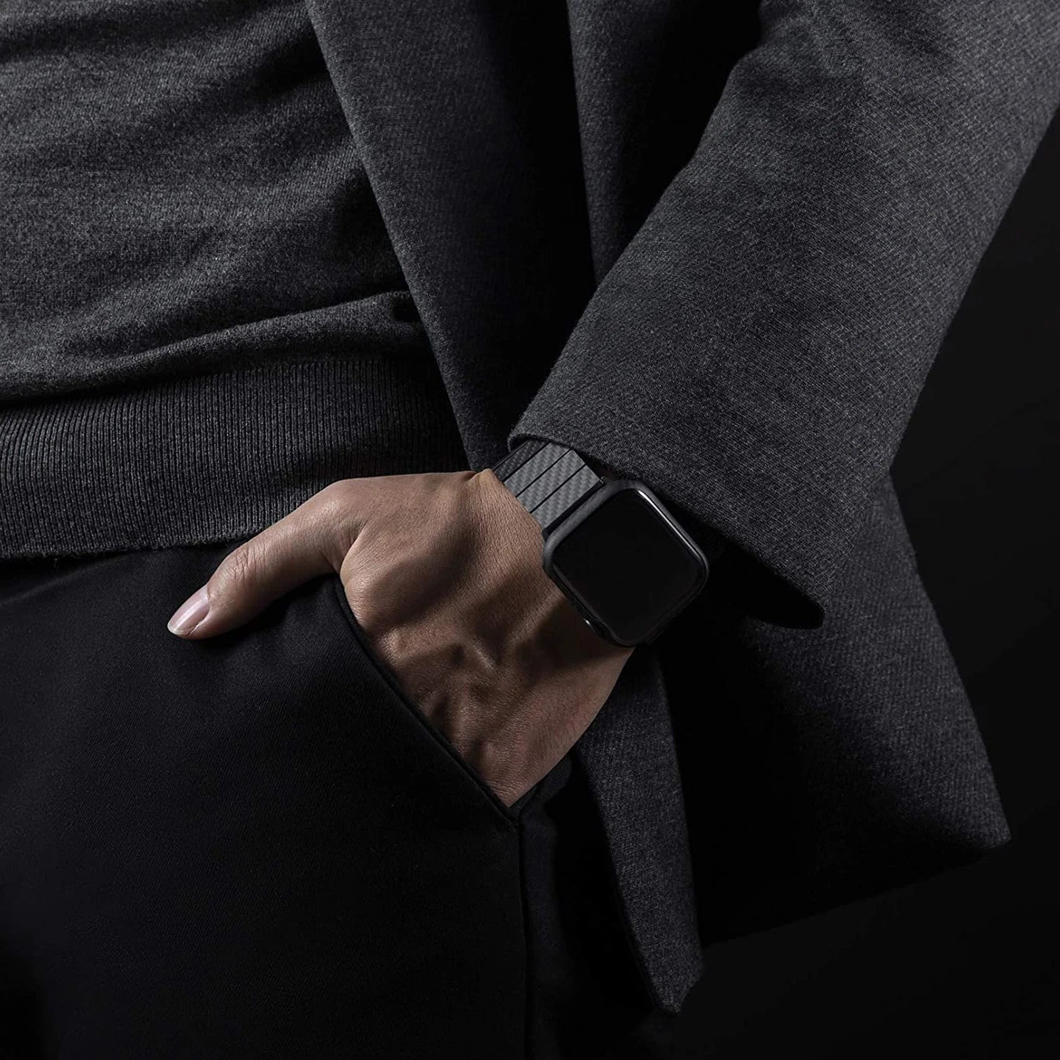 Premium Carbon Fiber Band for Apple Watch Series 8/7/6/SE - Lightweight & Durable Replacement Strap for Workouts, Running & Everyday Wear