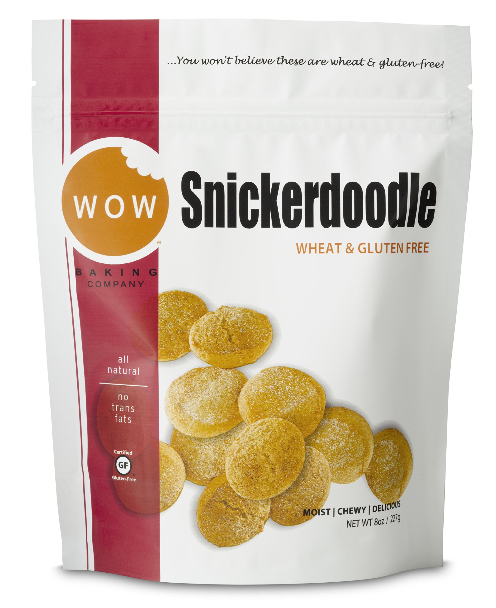 WOW Baking Company Gluten Free Snickerdoodle Cookies - 8 oz Pack | Perfect for Snacks, Parties & Gifts | Vegan & Allergy-Friendly Treats