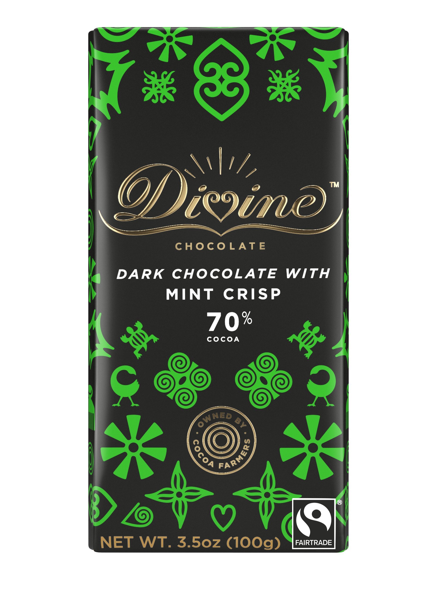 Divine Mint Dark Chocolate Bar - 3.5oz (10 Pack) | Premium Organic Cocoa, Vegan & Gluten-Free | Perfect for Gifts, Baking & Healthy Snacking