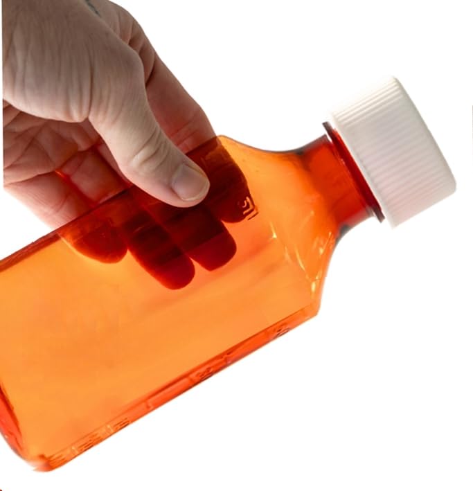 Child Resistant 8oz Amber Plastic Medicine Bottles (5 Pack) - Light-Sensitive Prescription & Pharmaceutical Storage with Safety Lids - Ideal for Pharmacy, Home Medication, and Travel Use