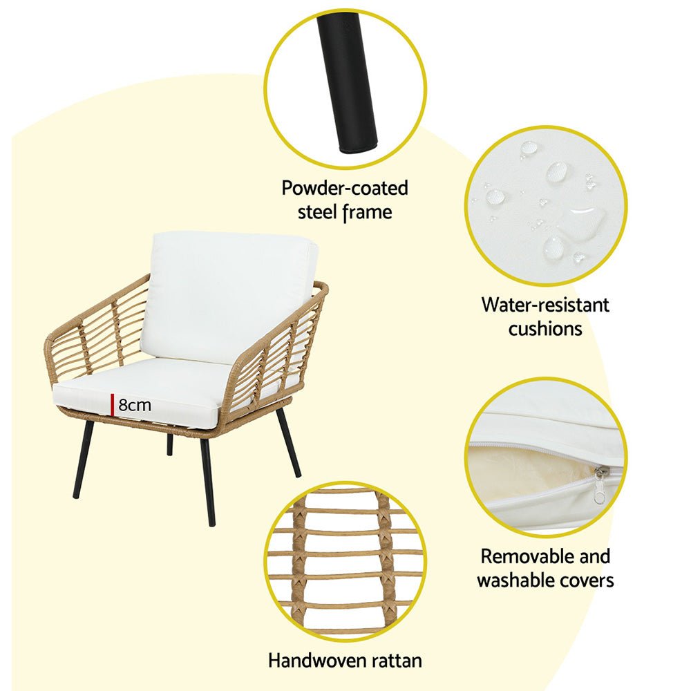 4-Seater Rattan Outdoor Lounge Set - Patio Furniture for Garden, Poolside, Backyard Relaxation & Entertainment