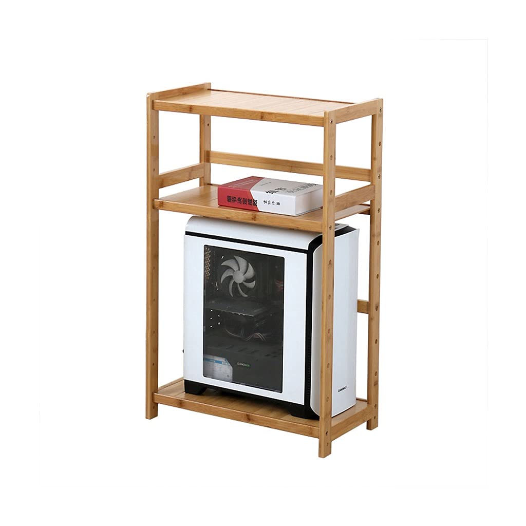 YUXI8541NO Bamboo CPU Stand - Multi-Layer Desktop Computer Tower Stand for PC, Printer & Host - Durable Floor PC Stand Fits Most Computers (Color A) - Perfect for Home Office, Gaming Setup & Workspace Organization