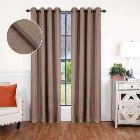 Blackout Curtains for Bedroom - 100% Linen Washable Room Darkening Curtains Set of 2 Panels - Perfect for Home Theater, Nursery & Light Sleepers