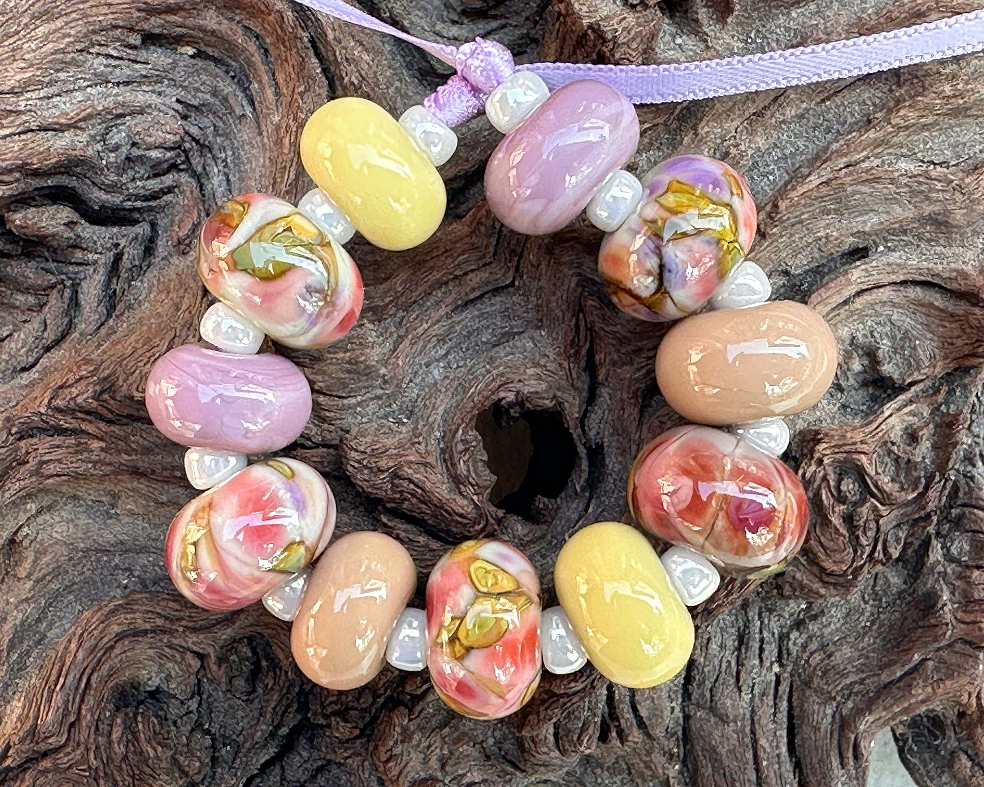Vibrant Spring Lampwork Beads Mix - Handmade Glass Beads for Jewelry Making, DIY Crafts & Scrapbooking - Perfect for Necklaces, Bracelets and Home Decor