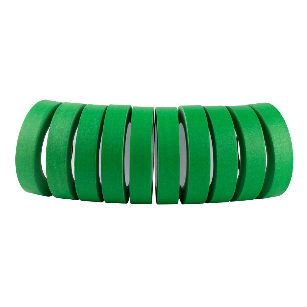 Lichamp 10-Piece Blue & Green Painters Tape Set - 1 Inch Wide for Home Painting, DIY Projects, Wall Protection & Crafting