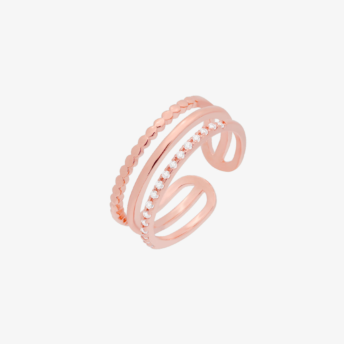 Triple Layer Ring for Women - Elegant Stackable Rings Set - Perfect for Everyday Wear, Gift Giving & Special Occasions