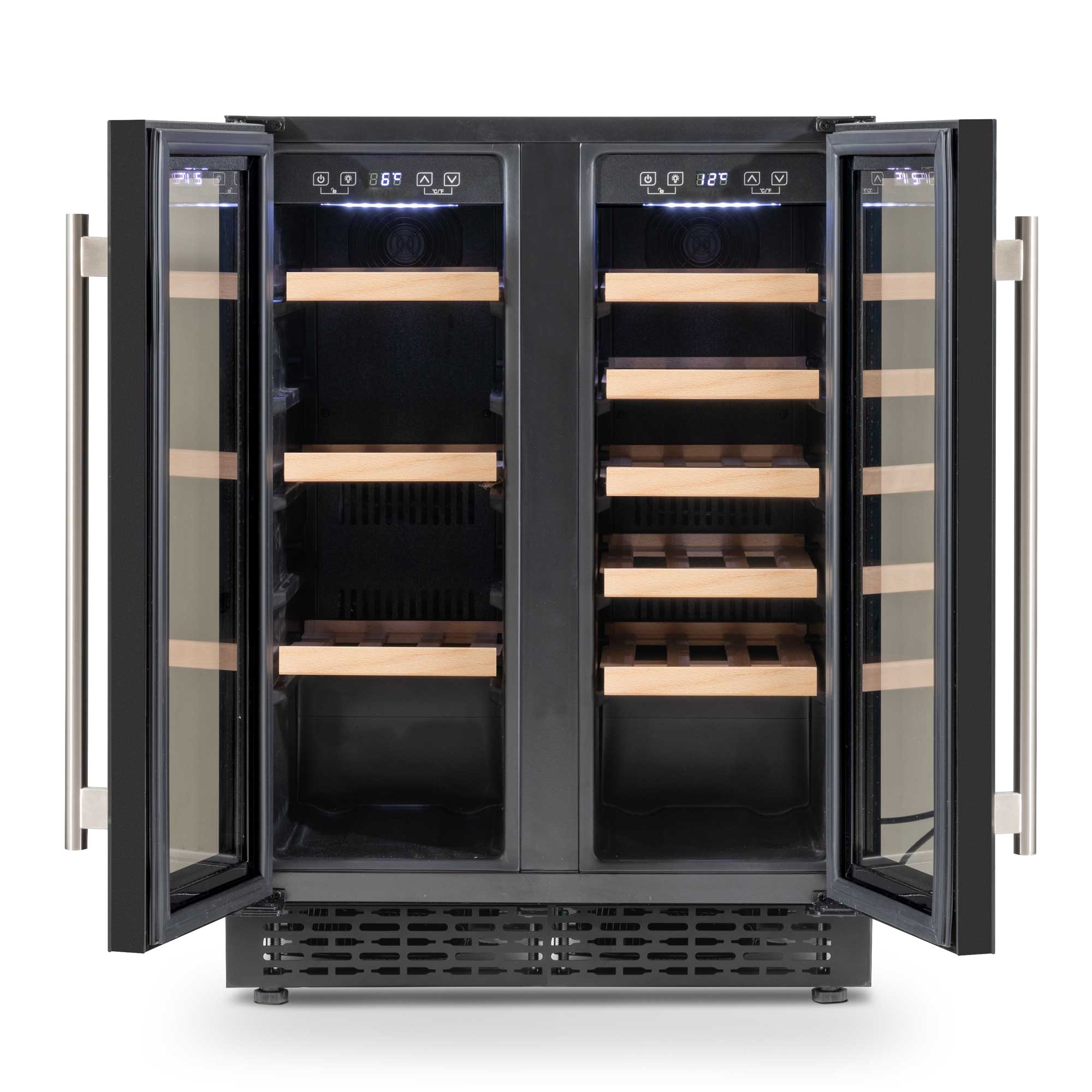 Baridi 40 Bottle Dual Zone Wine Cooler & Beverage Refrigerator - Freestanding or Under Counter for 120 Cans - Perfect for Home Bars, Kitchens & Entertaining Spaces
