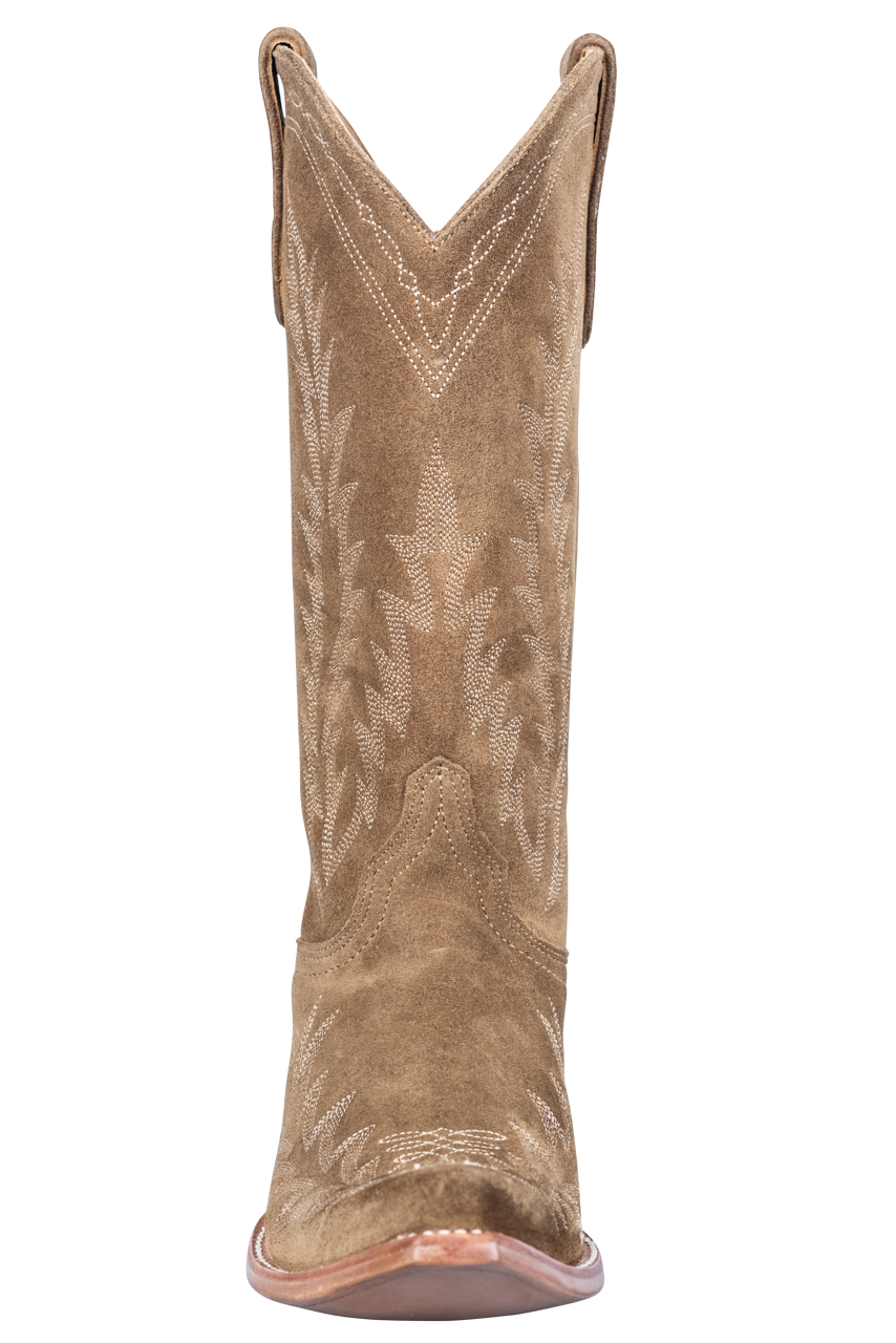Old Gringo Women's Tan Suede Dutton Cowgirl Boots - Western Style Ankle Booties for Country Dancing, Rodeo & Casual Wear
