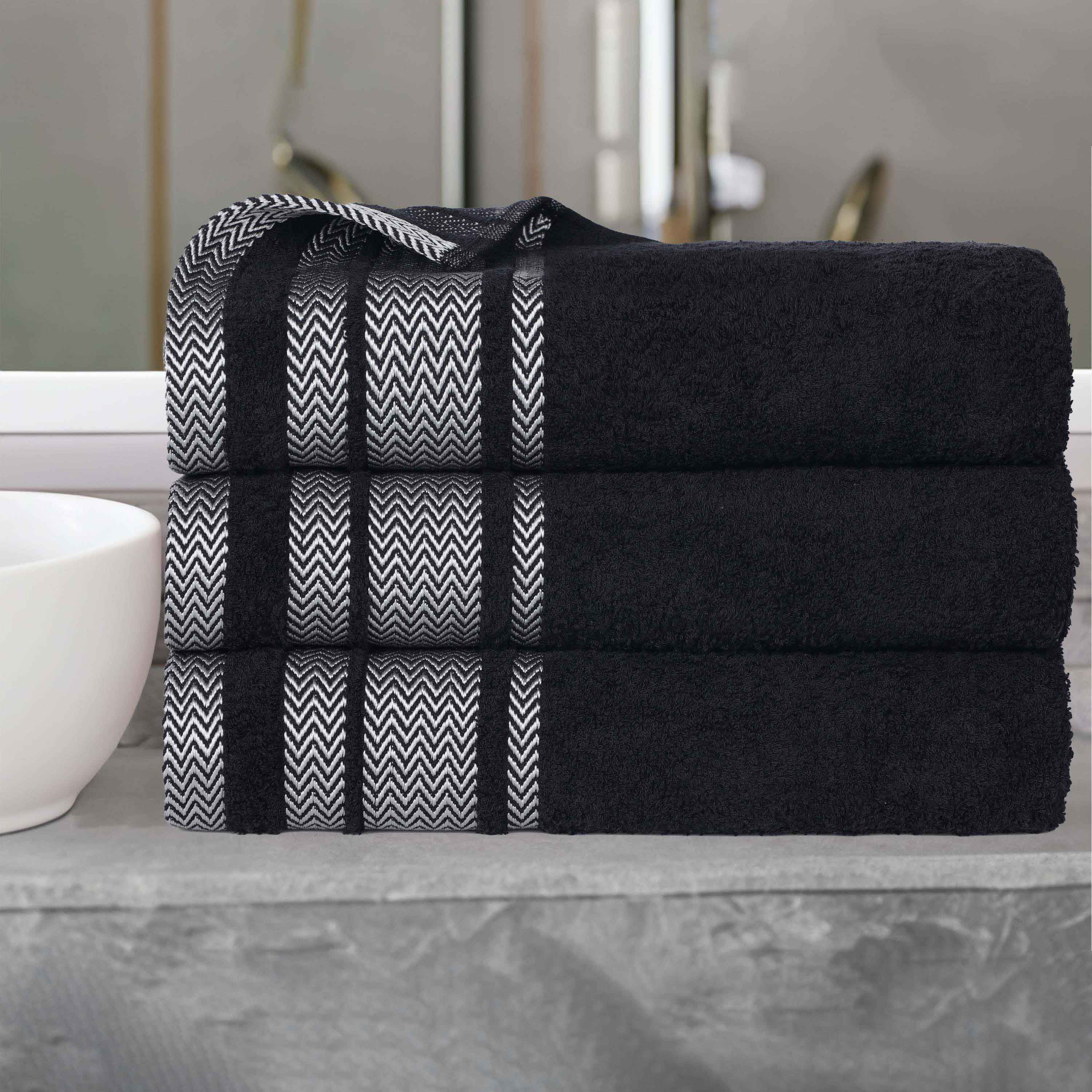Premium Hays Cotton Soft Medium Weight Bath Towel Set of 3 - Ultra Absorbent & Quick Dry - Luxury Spa & Bathroom Essentials for Home, Hotel, Gym Use