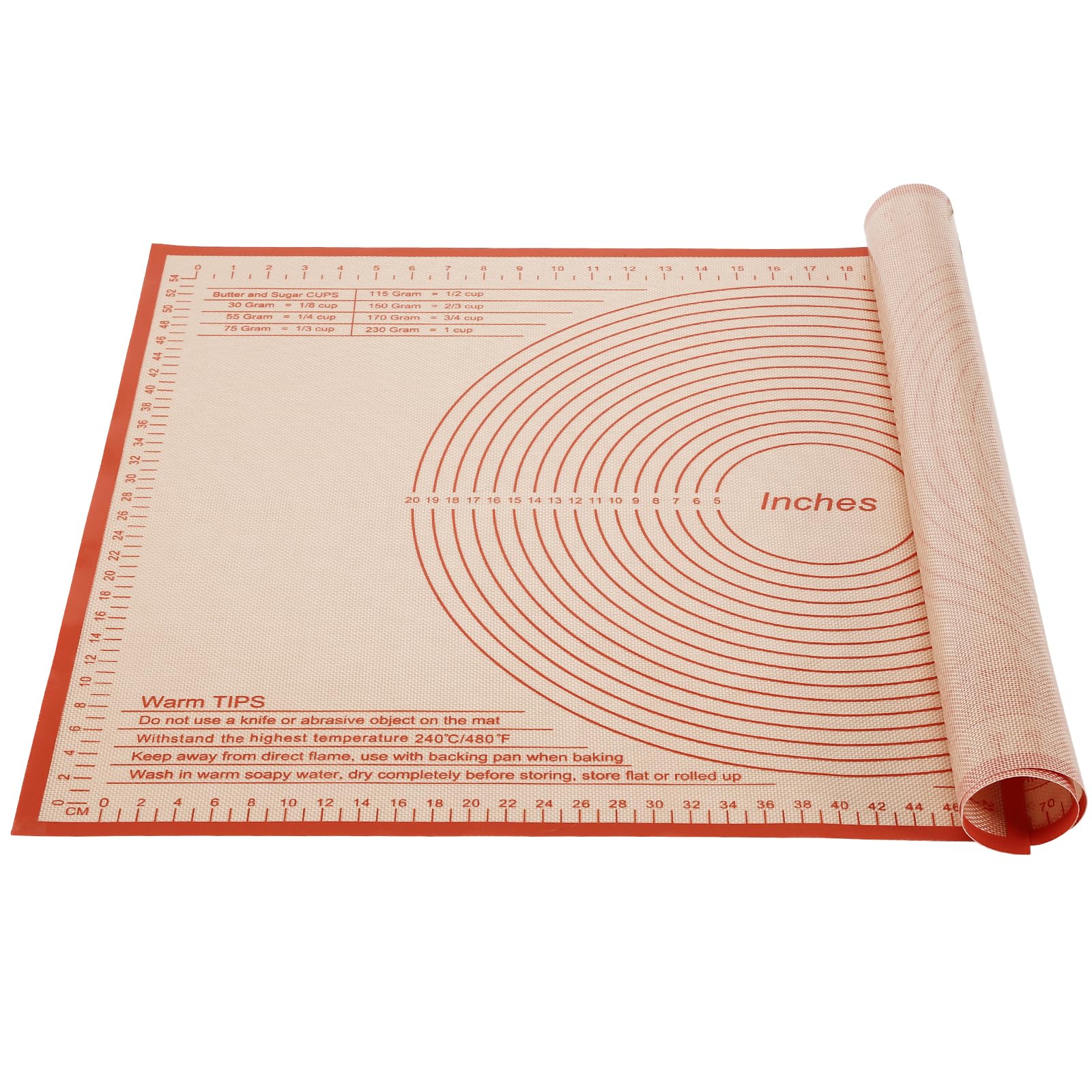 Non-Stick Silicone Baking Mat 34x26 Inch - Premium Pastry Dough Roller for Cookies, Bread, Pizza & Pasta | Reusable & Heat-Resistant for Fondant, Pie Crust | Perfect for Home Bakers & Professional Kitchens