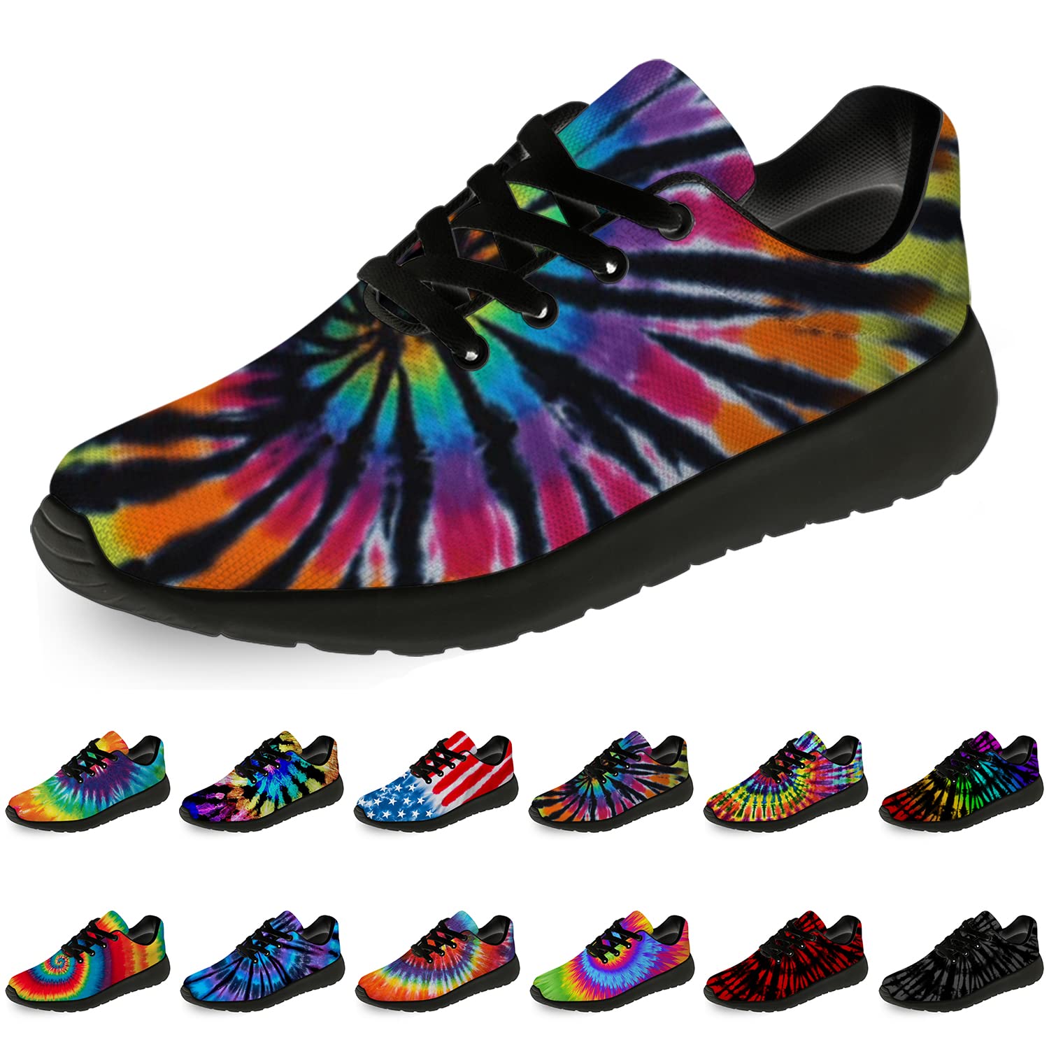 Tie Dye Running Shoes for Women & Men - Comfortable Walking Tennis Sneakers for Jogging & Sports | Perfect Gift for Active Lifestyles