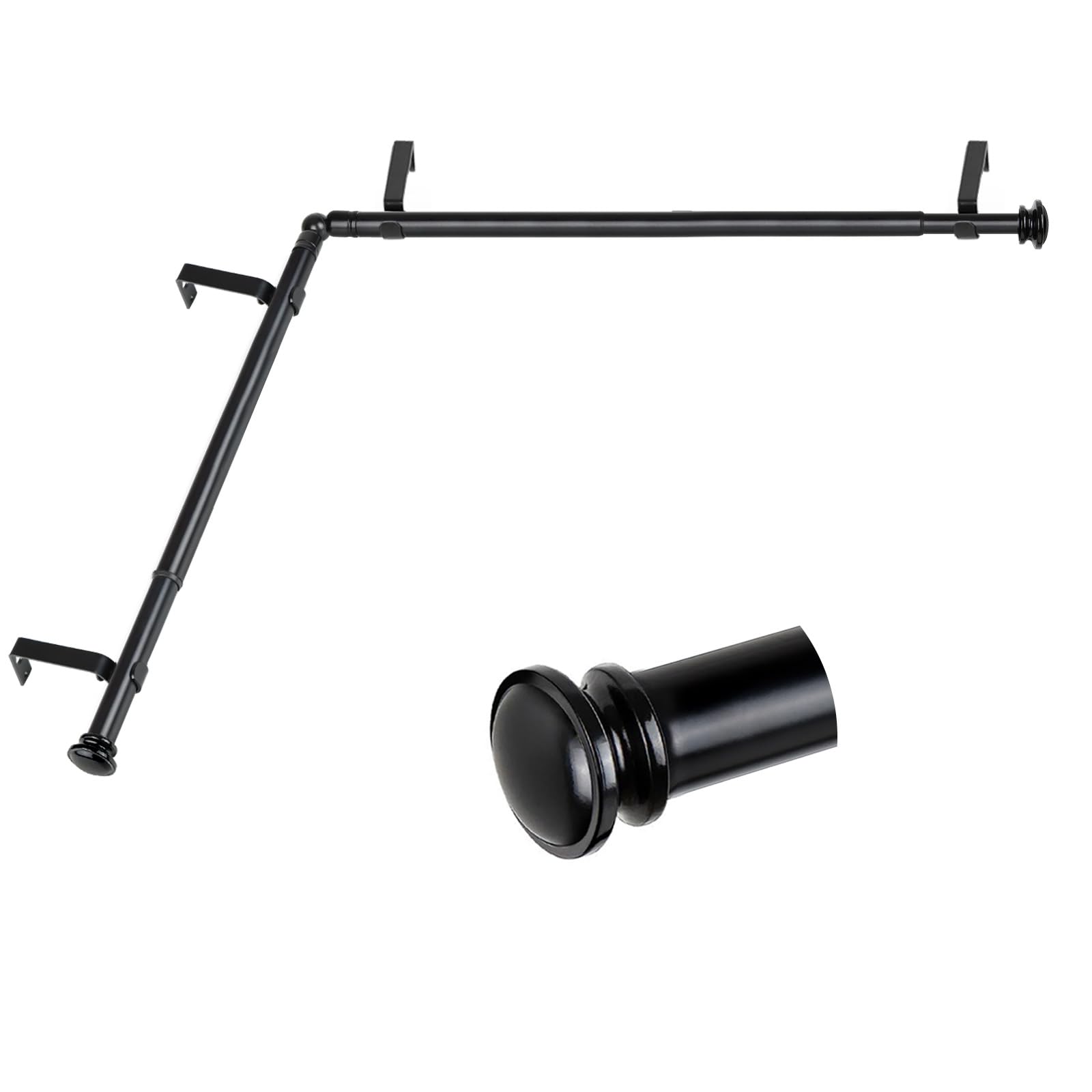 Tonial 36-72 Inch Black Window Curtain Rod - Decorative Telescoping for Home Decor