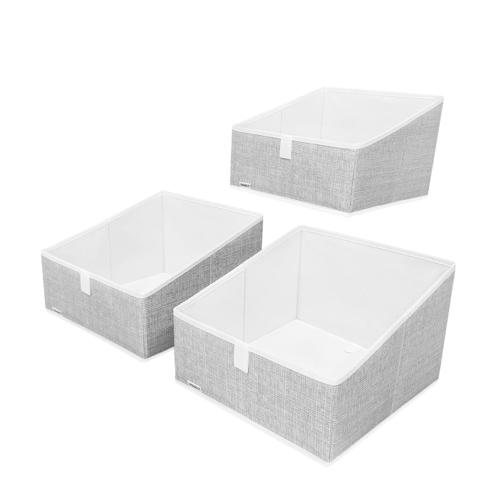 3-Pack Large Foldable Fabric Storage Bins - Trapezoid Organizing Baskets for Clothes, Toys, Towels, Books & DVDs (11.6