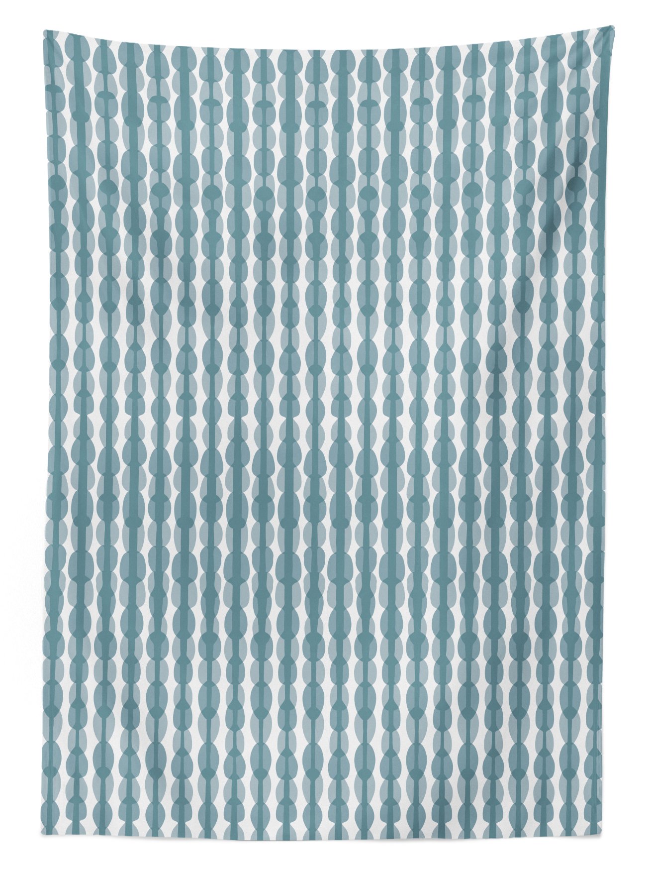 Ambesonne Waterproof Outdoor Tablecloth - Hand Drawn Stripes & Oval Sketch Design, Washable Picnic Table Cover 58x120 Inches, Blue Grey White for Patio, Garden Parties & BBQs