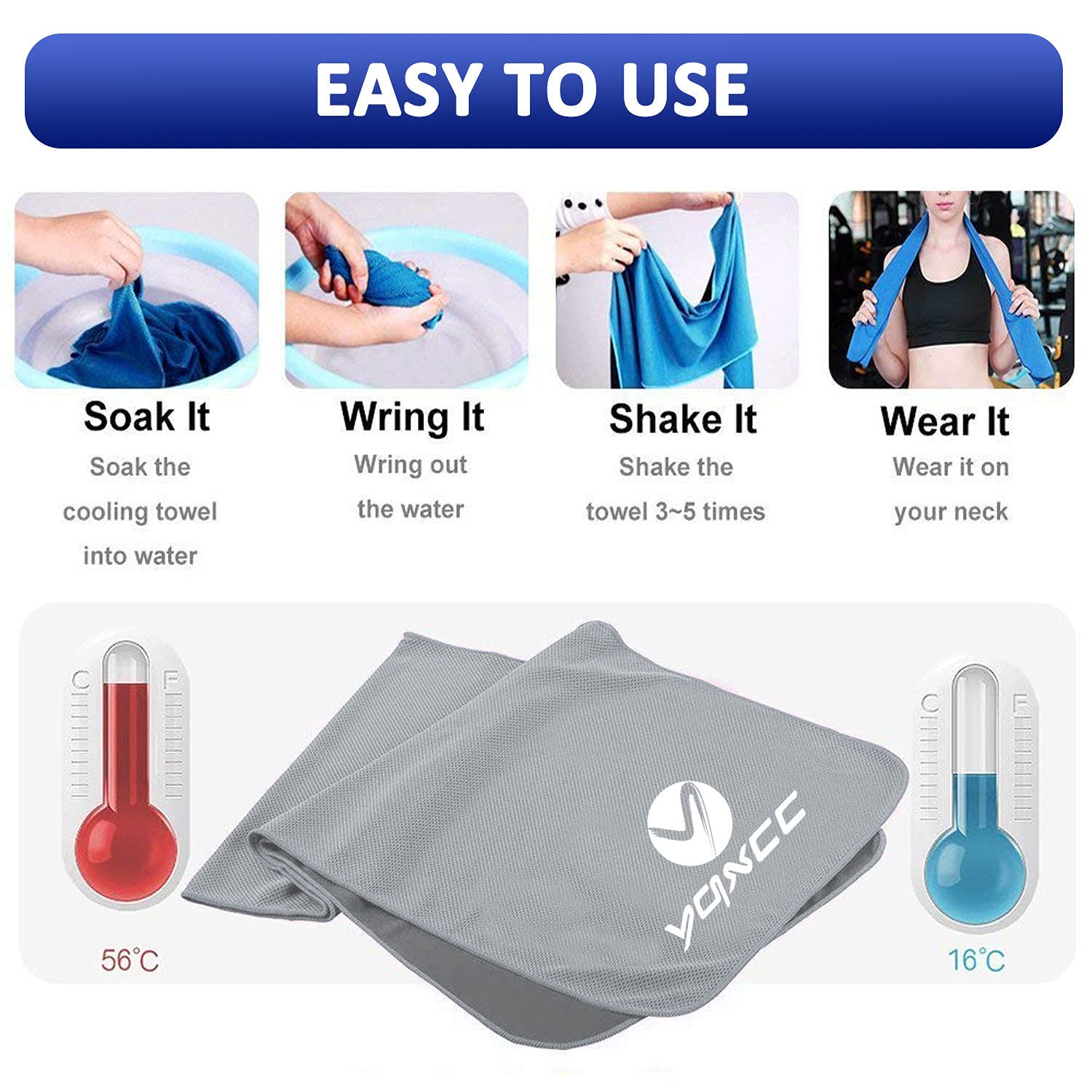 YQXCC 4 Pack Cooling Towels (47