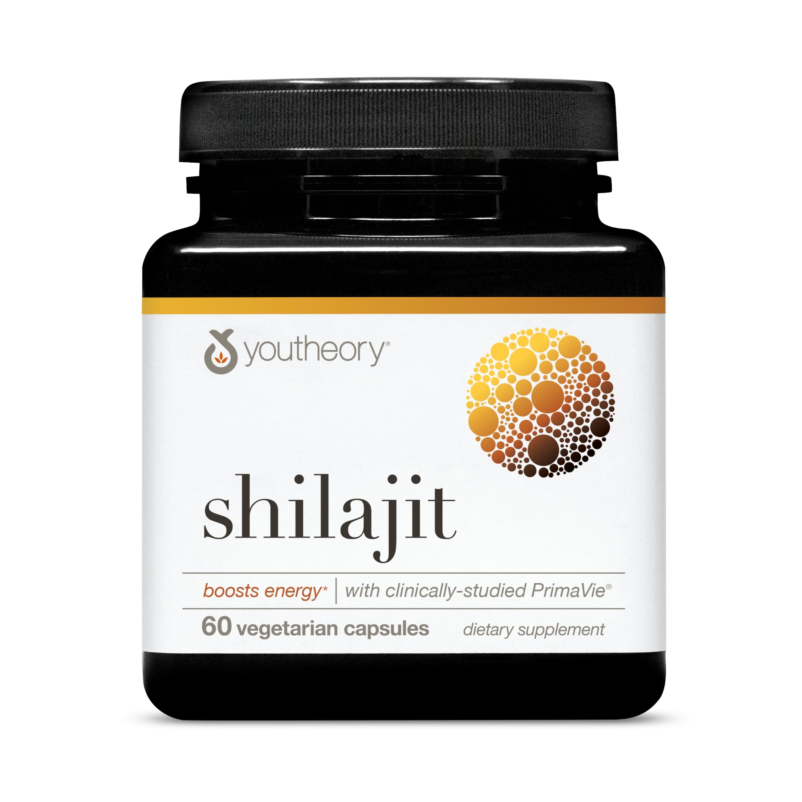 Youtheory Shilajit 500mg Capsules - Natural Energy & Stamina Supplement - Pure Himalayan Shilajit for Endurance - Gluten Free, Dairy Free, Soy Free - 60 Vegetarian Capsules - Boost Workout Performance & Daily Vitality