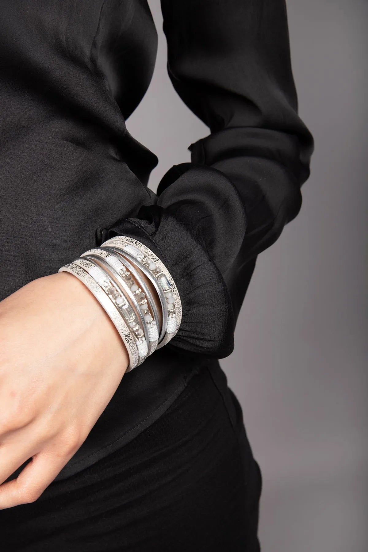 Allium Multi-Layered Genuine Leather Bracelet for Women - Stylish Stackable Bracelets for Everyday Wear & Boho Fashion