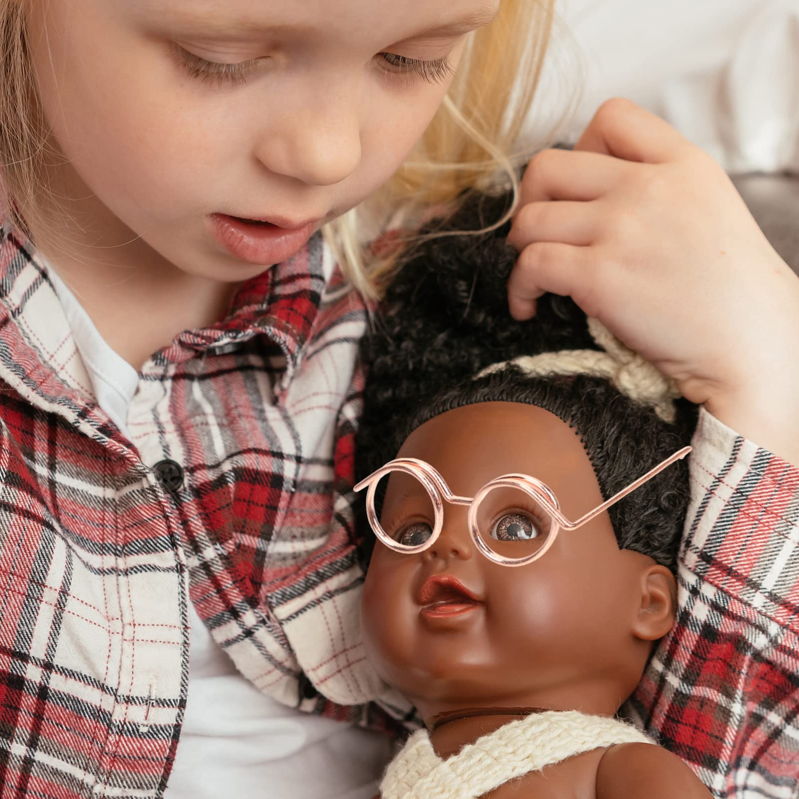 Alipis Clear Doll Sunglasses - 10pcs Round Metal Wire Rim Eyeglasses for Baby Dolls, Pets & Kids Costume Dress Up | Perfect for Pretend Play, Tea Parties & Photo Props