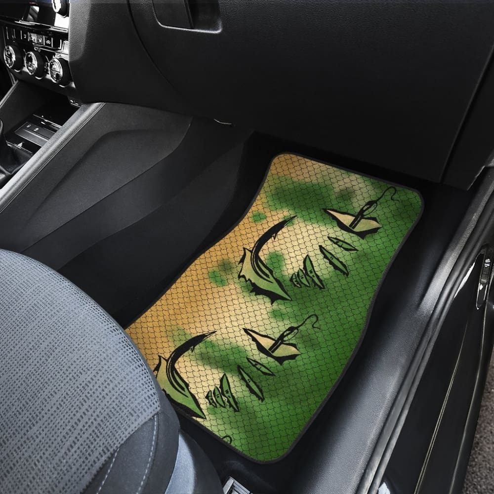 Premium Black Crappie Fish Skin Design Non-Slip Car Floor Mats - Durable Hooked Fishing Theme Auto Accessories for Trucks & SUVs - Perfect for Outdoor Enthusiasts and Fishing Trips
